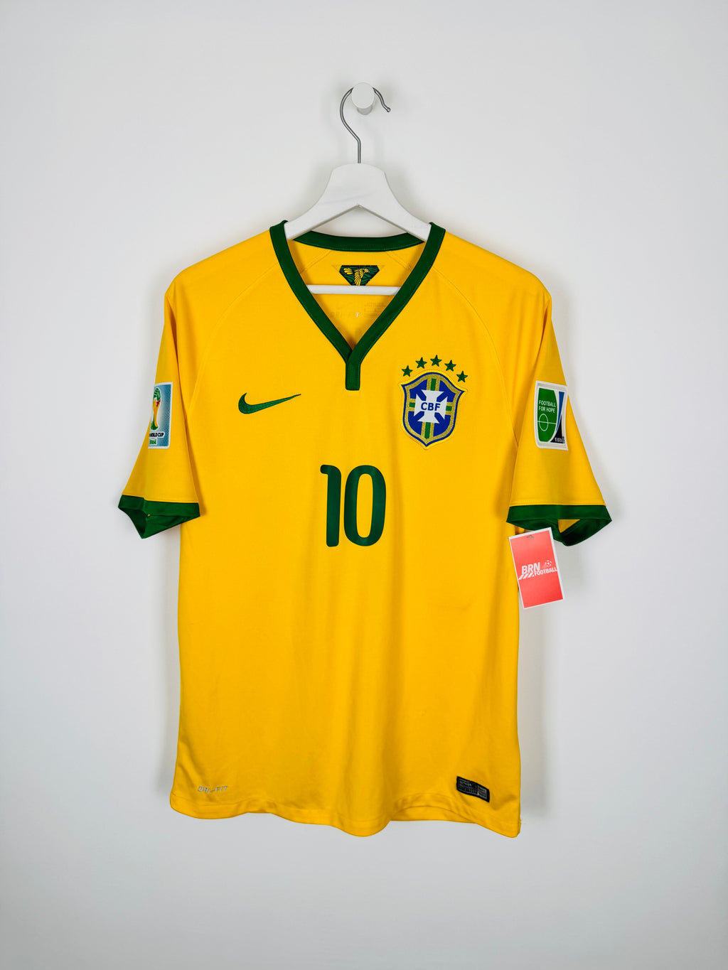 BRAZIL 2014 HOME FOOTBALL SHIRT - NEYMAR JR #10 (M)