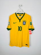 BRAZIL 2014 HOME FOOTBALL SHIRT - NEYMAR JR #10 (M)