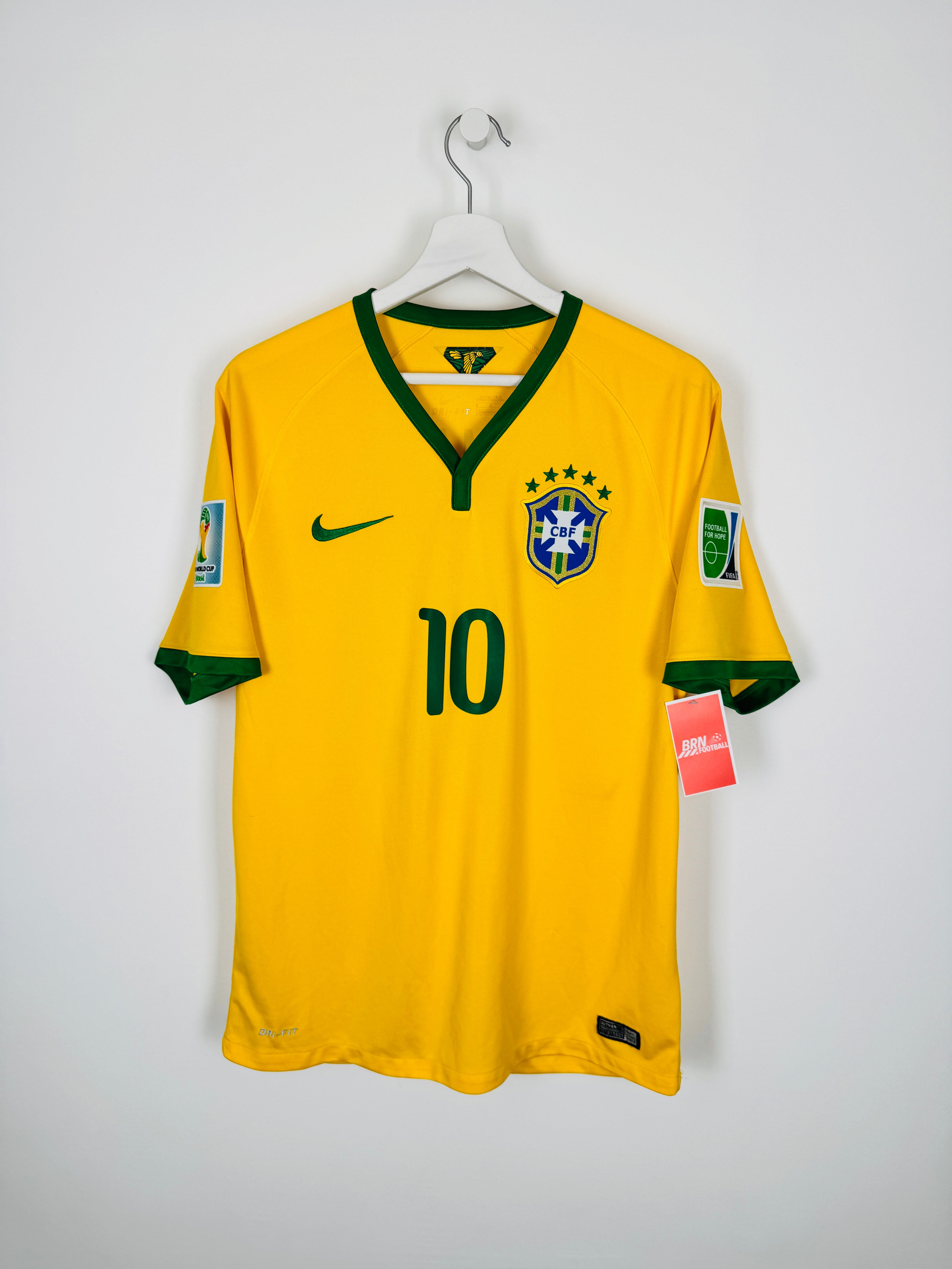 BRAZIL 2014 HOME FOOTBALL SHIRT - NEYMAR JR #10 (M)