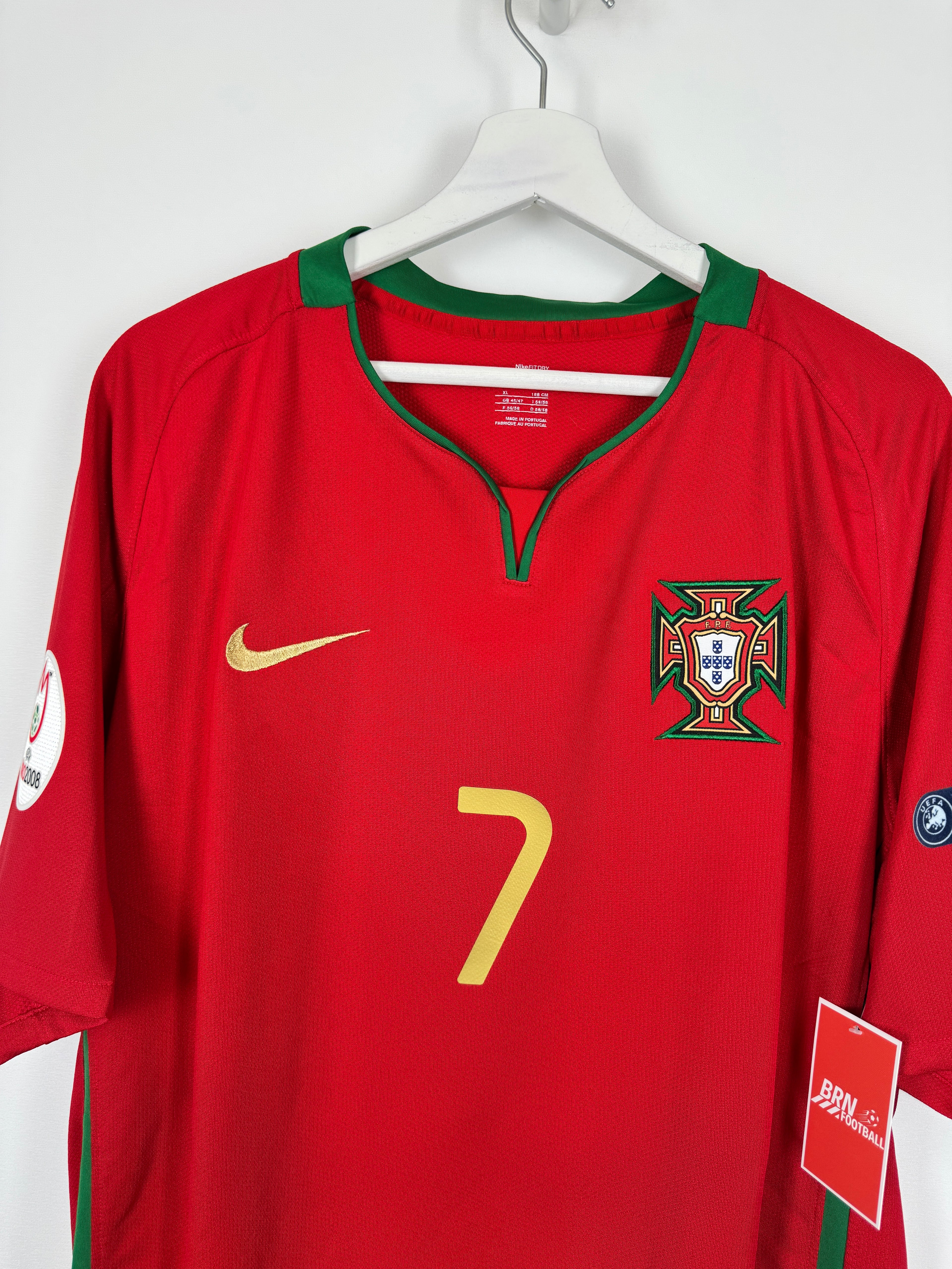PORTUGAL 2008 HOME FOOTBALL JERSEY - C.RONALDO #7 (XL)