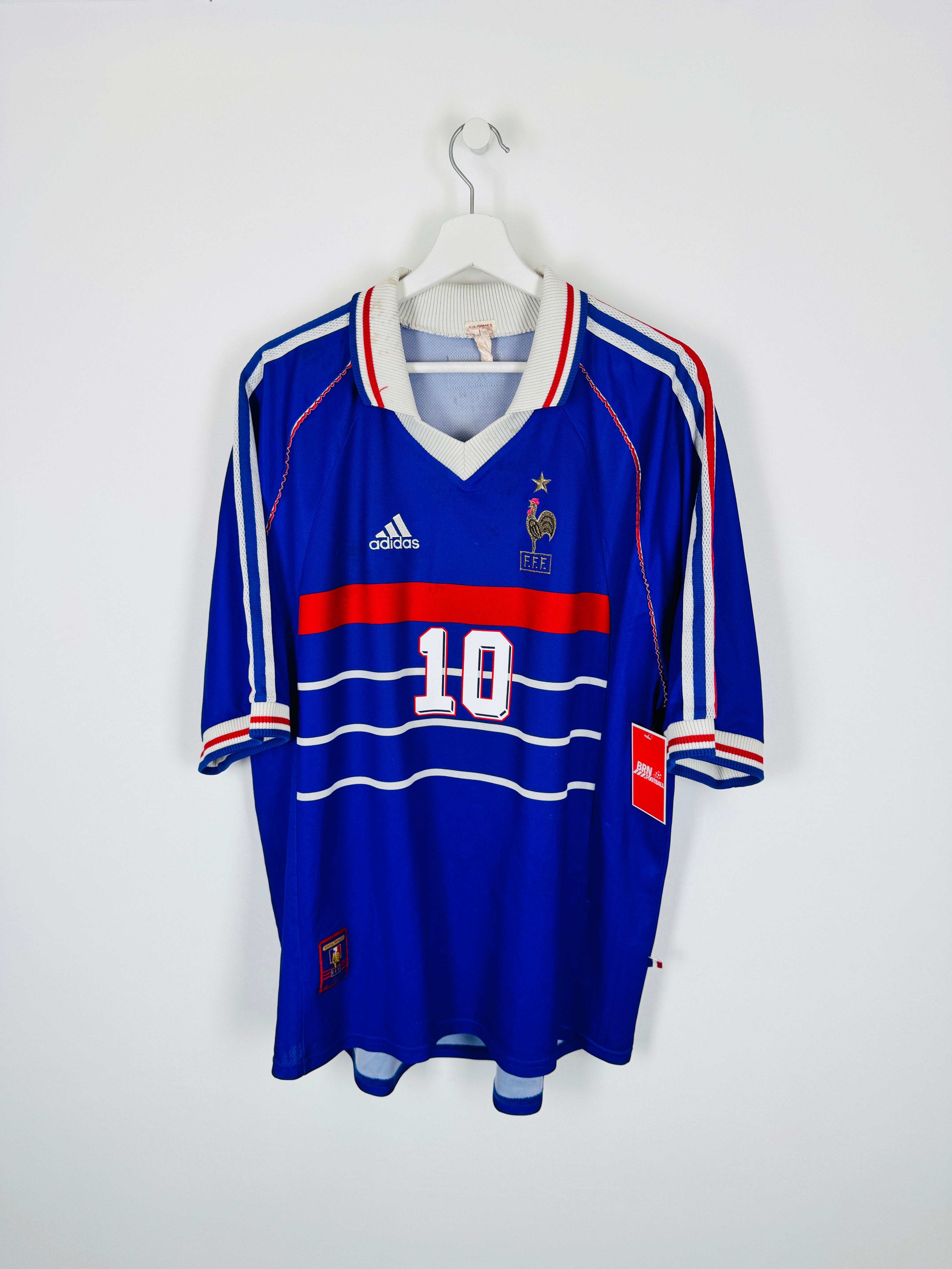 CAMISETA DE FÚTBOL SELECCIÓN DE FRANCIA 1998 LOCAL - ZIDANE #10 (XL)