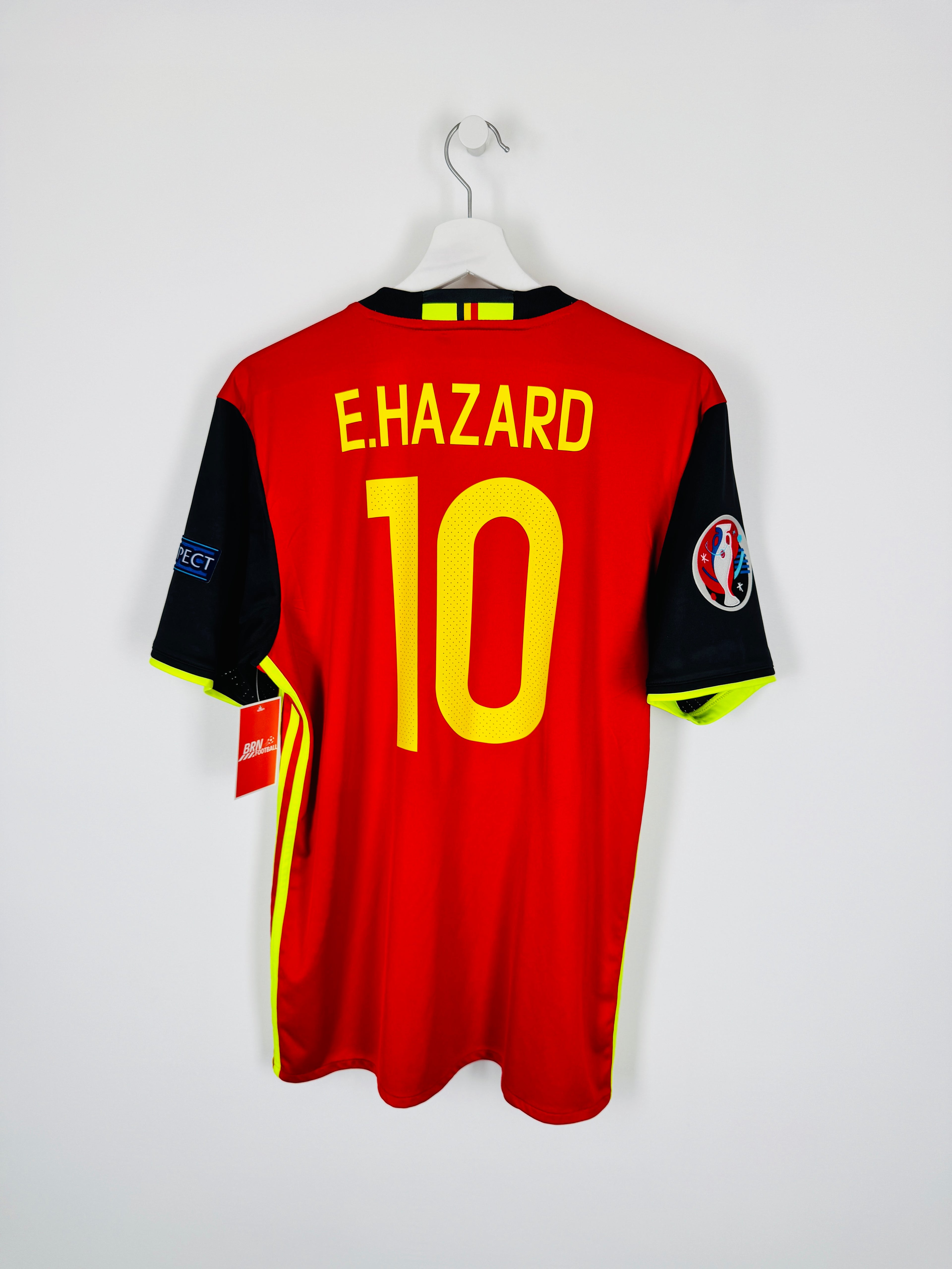 BELGIUM 2016 HOME FOOTBALL JERSEY - E.HAZARD #10 (M)