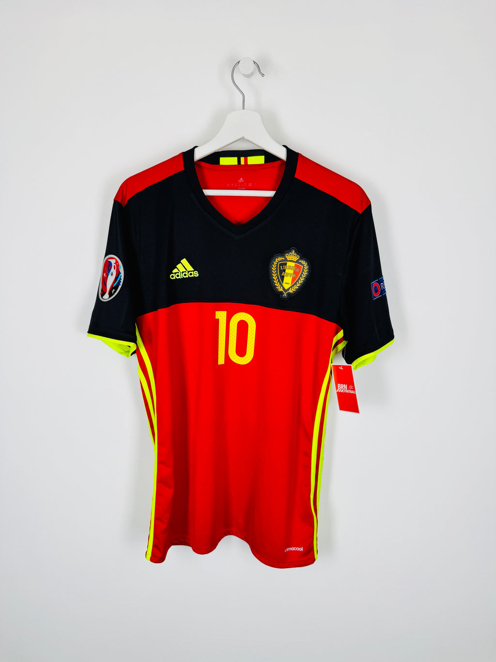 BELGIUM 2016 HOME FOOTBALL JERSEY - E.HAZARD #10 (M)