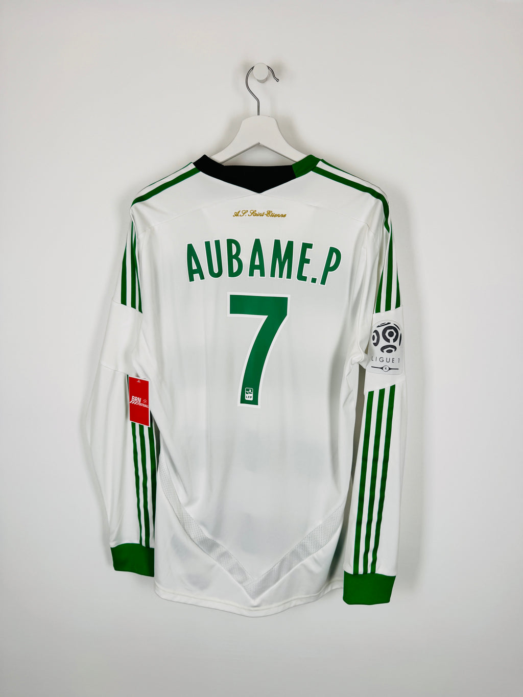SAINT-ÉTIENNE FOOTBALL JERSEY 2011/2012 AWAY LONG SLEEVE PLAYER ISSUE - AUBAMEYANG.P #7 (XL)