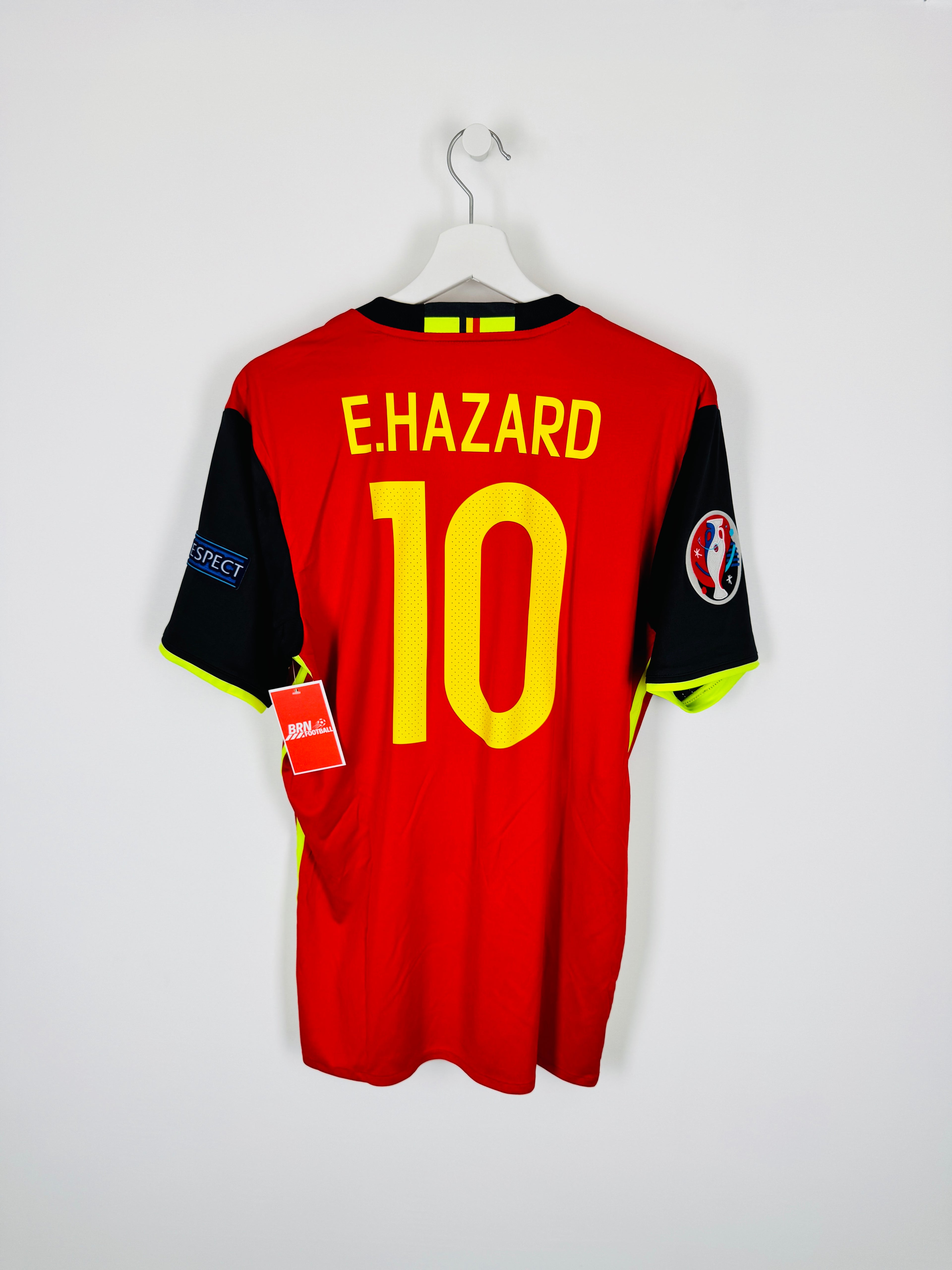 BELGIUM 2016 HOME FOOTBALL JERSEY - E.HAZARD #10 (M)