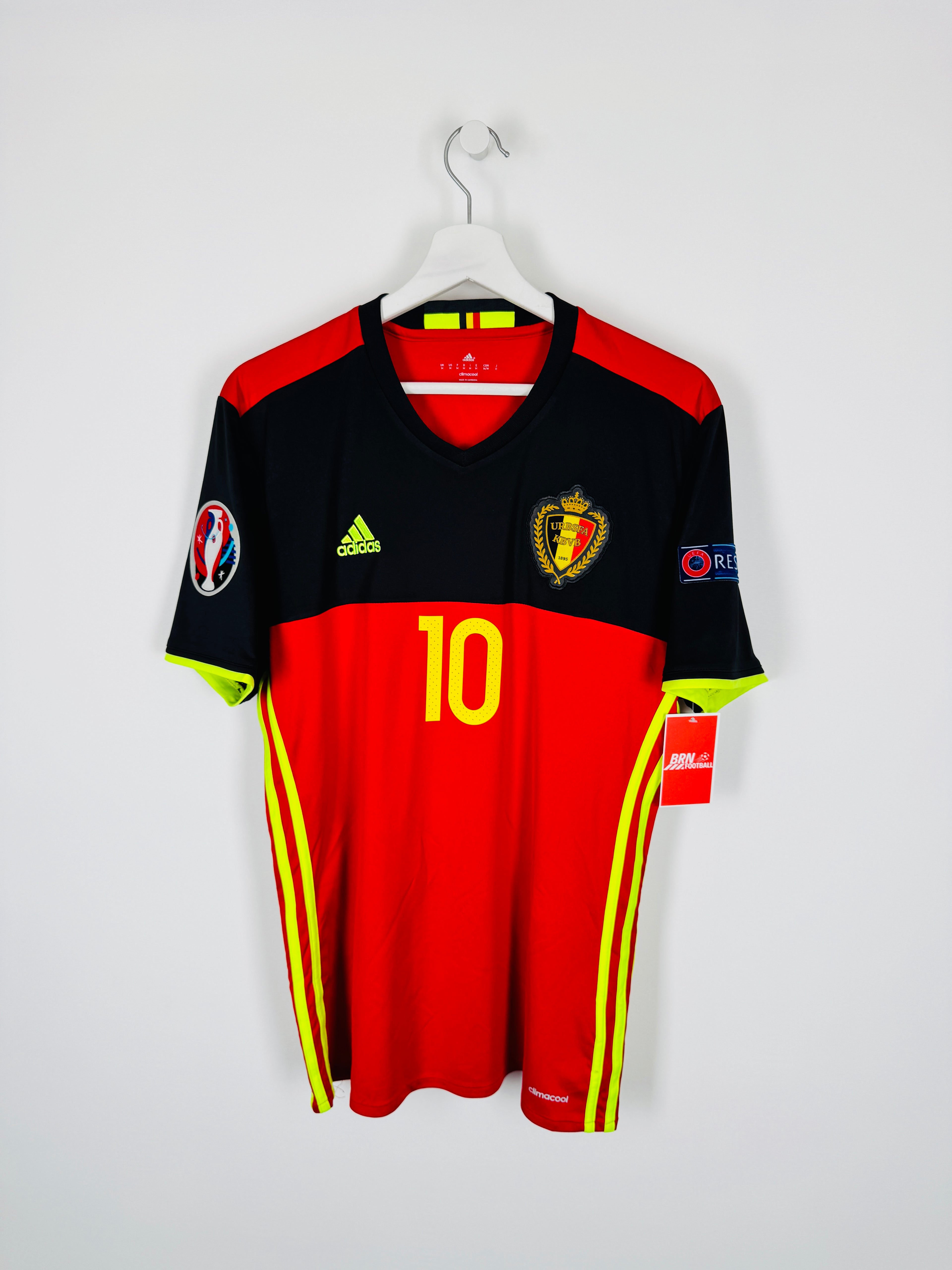 BELGIUM 2016 HOME FOOTBALL JERSEY - E.HAZARD #10 (M)