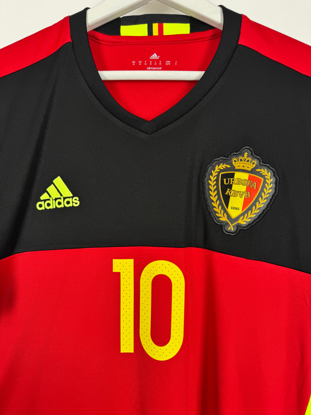 BELGIUM 2016 HOME FOOTBALL JERSEY - E.HAZARD #10 (M)