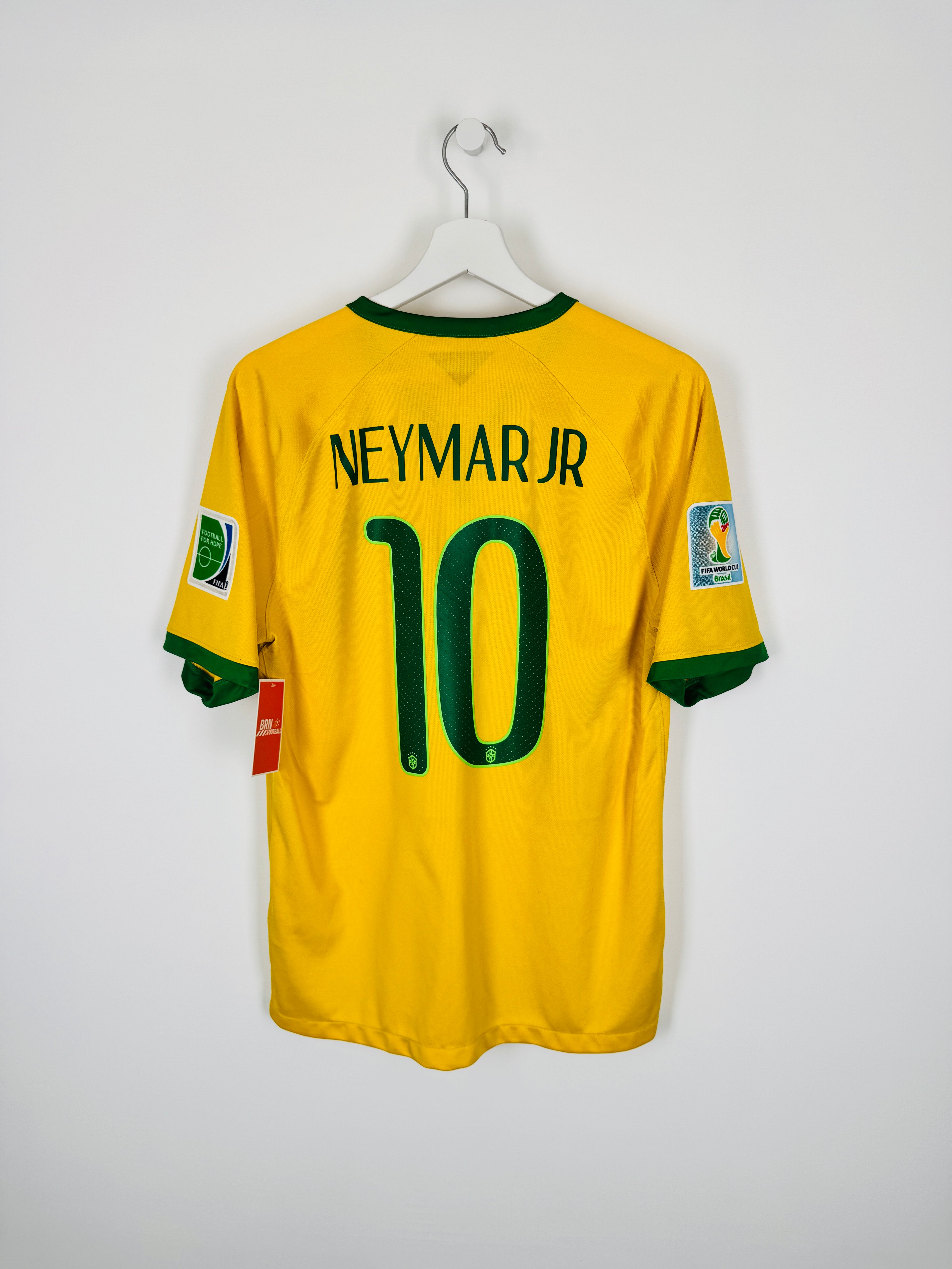 BRAZIL 2014 HOME FOOTBALL SHIRT - NEYMAR JR #10 (M)