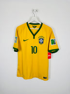 BRAZIL 2014 HOME FOOTBALL SHIRT - NEYMAR JR #10 (M)