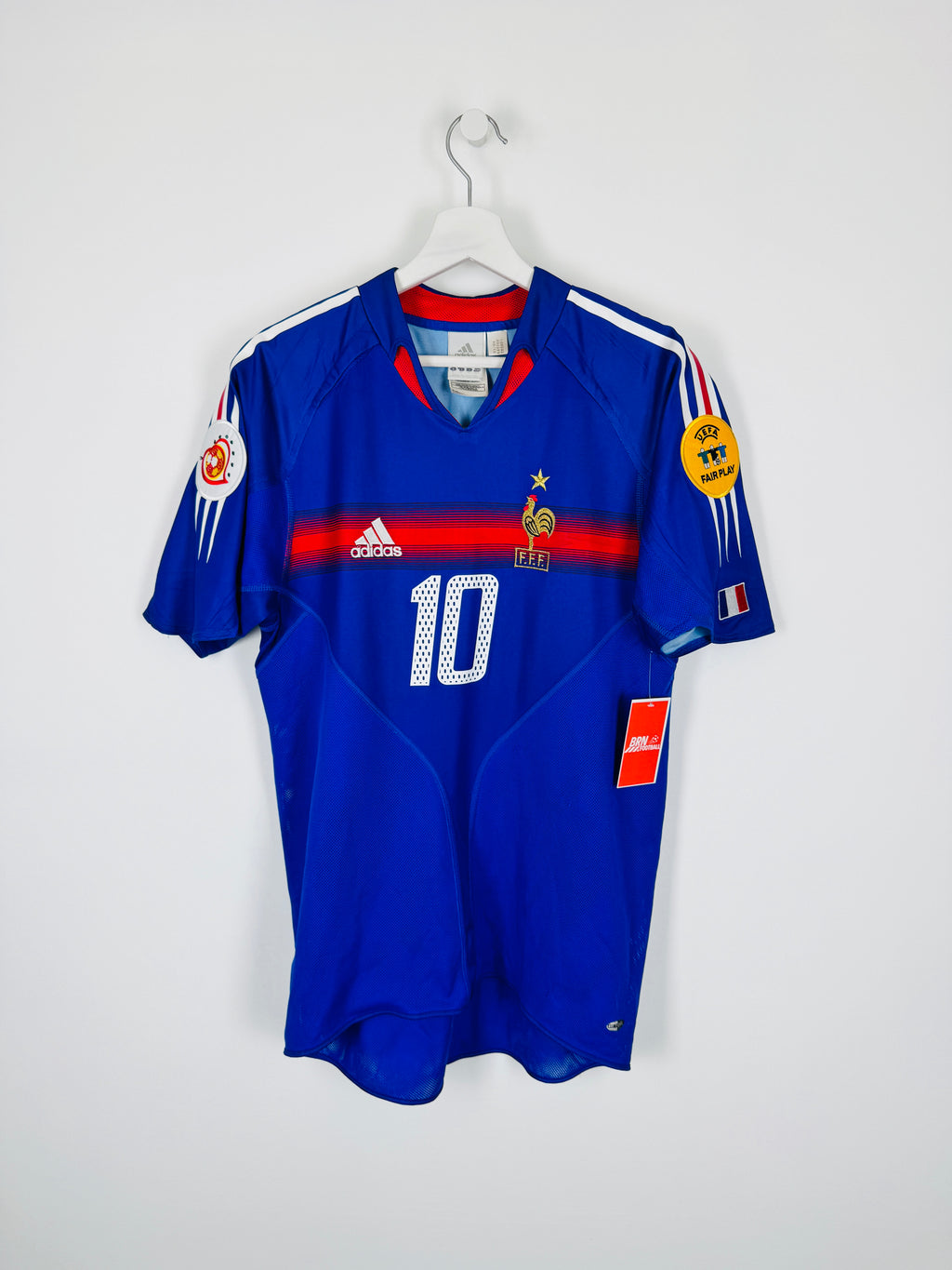 FRANCE NATIONAL FOOTBALL TEAM HOME JERSEY 2004 - ZIDANE #10 (S)