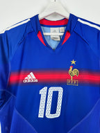 FRANCE NATIONAL FOOTBALL TEAM HOME JERSEY 2004 - ZIDANE #10 (S)