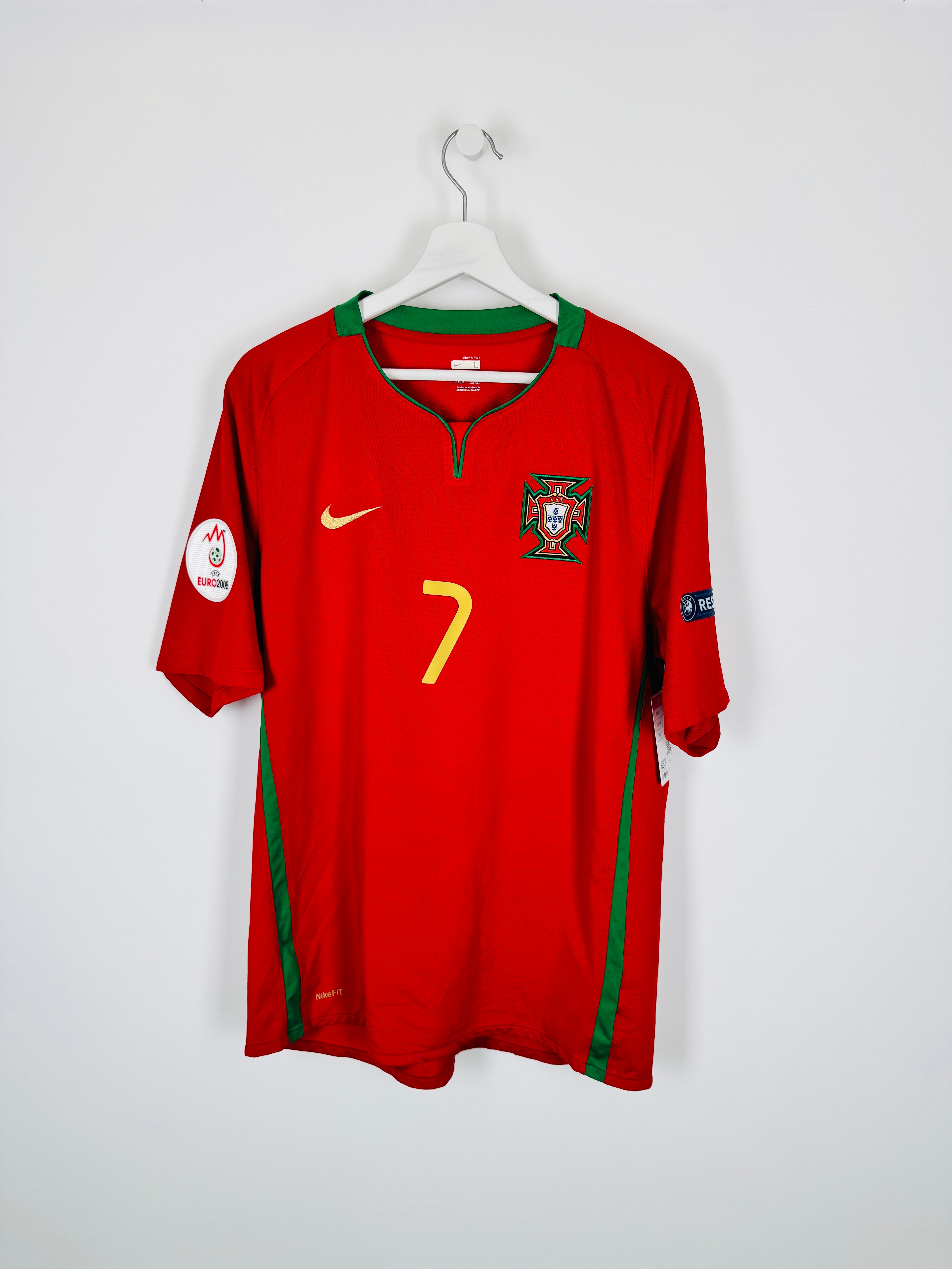 PORTUGAL 2008 HOME FOOTBALL JERSEY - C.RONALDO #7 (L)