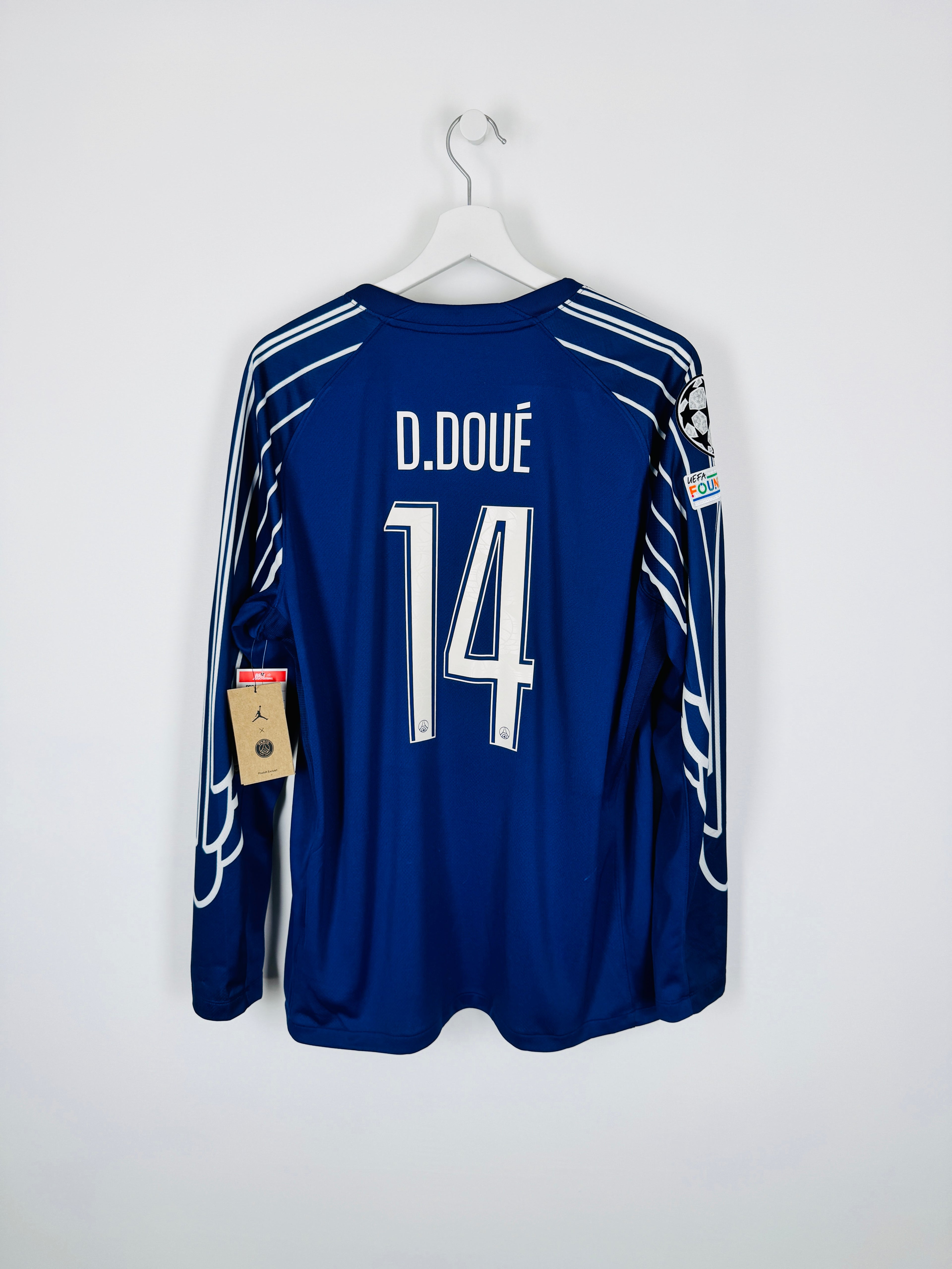 PSG 2024/2025 FOURTH FOOTBALL JERSEY LONG SLEEVE NEW - D.DOUÉ #14 (L)