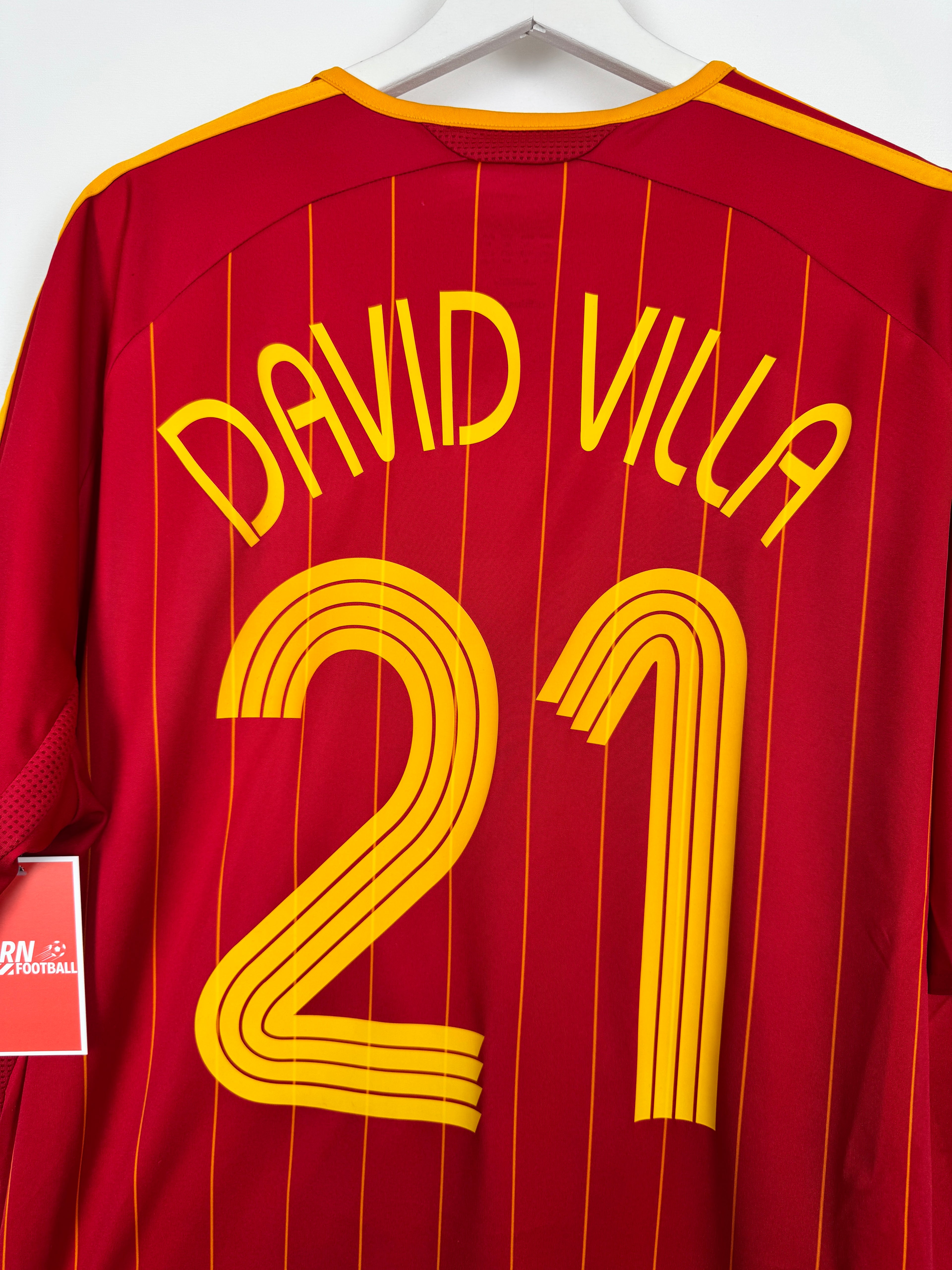 2006 SPAIN HOME FOOTBALL SHIRT - DAVID VILLA #21 (XL)