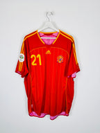 2006 SPAIN HOME FOOTBALL SHIRT - DAVID VILLA #21 (XL)