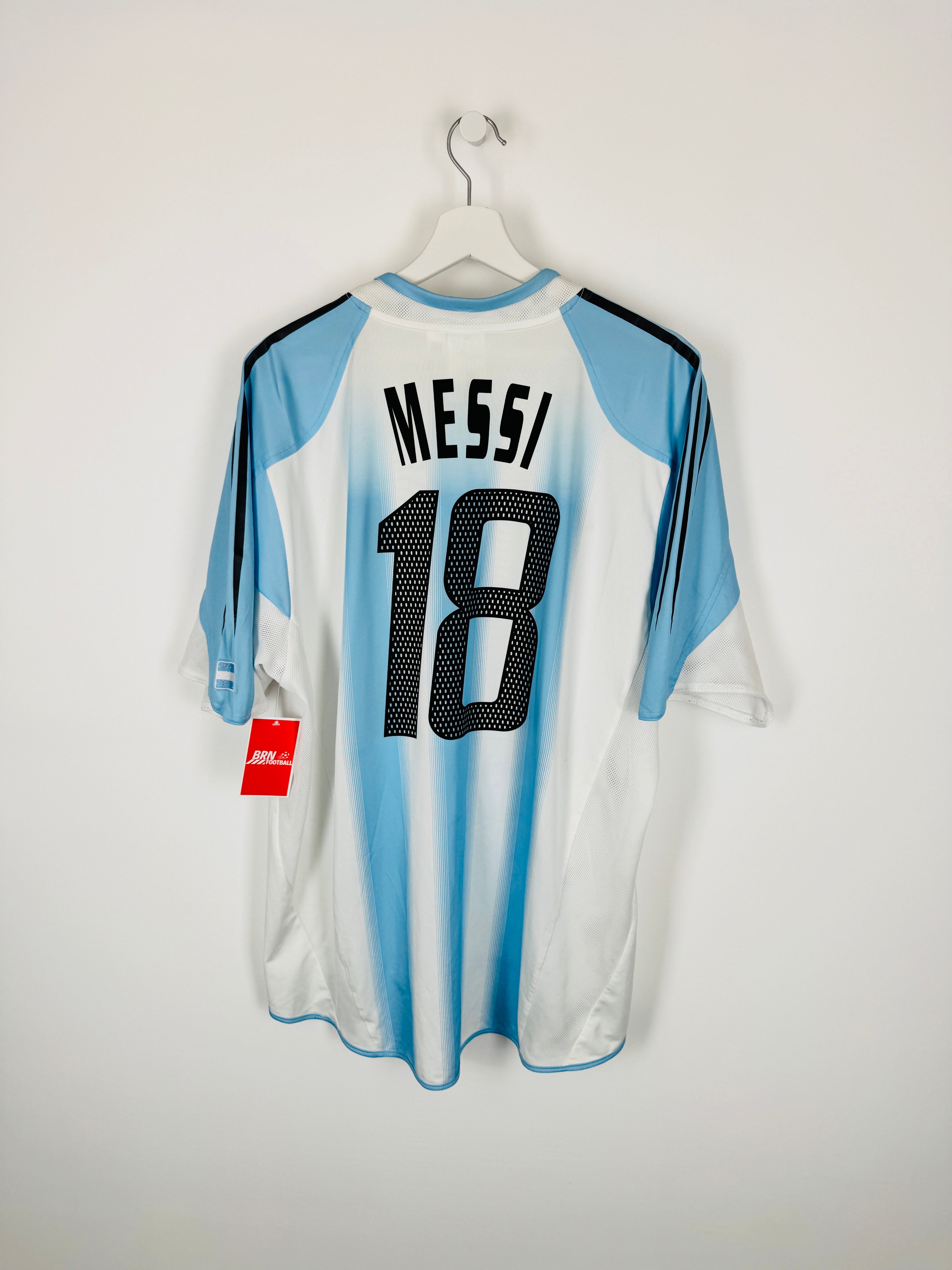 ARGENTINA 2004 HOME FOOTBALL SHIRT - MESSI #18 (XL)