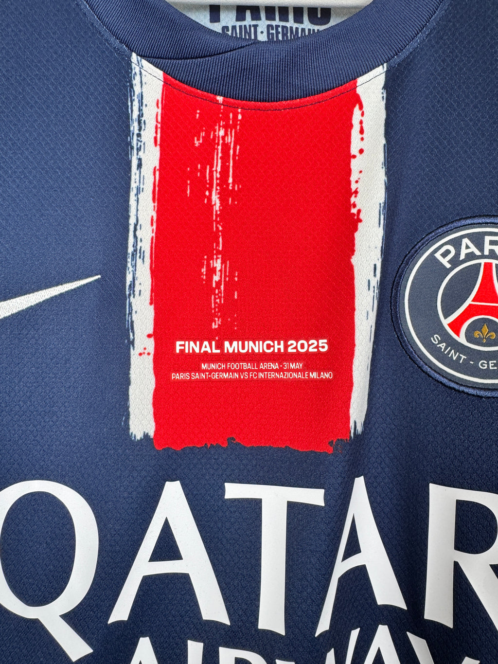 PSG FOOTBALL JERSEY 2024/2025 HOME MUNICH FINAL - O.DEMBÉLÉ #10 (L)