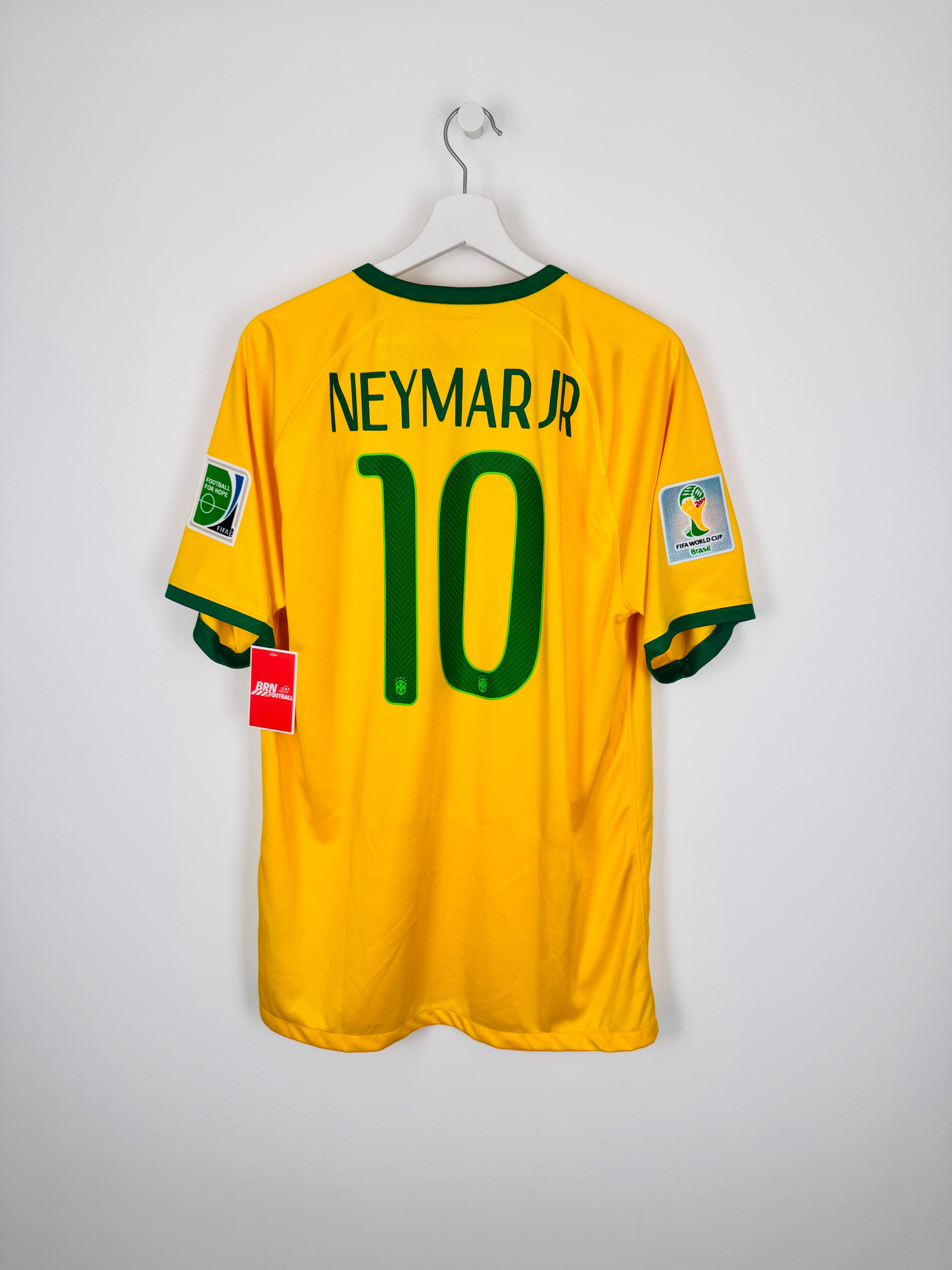 MAILLOT DE FOOTBALL BRÉSIL 2014 DOMICILE - NEYMAR JR #10 (L)