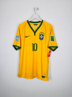 MAILLOT DE FOOTBALL BRÉSIL 2014 DOMICILE - NEYMAR JR #10 (L)