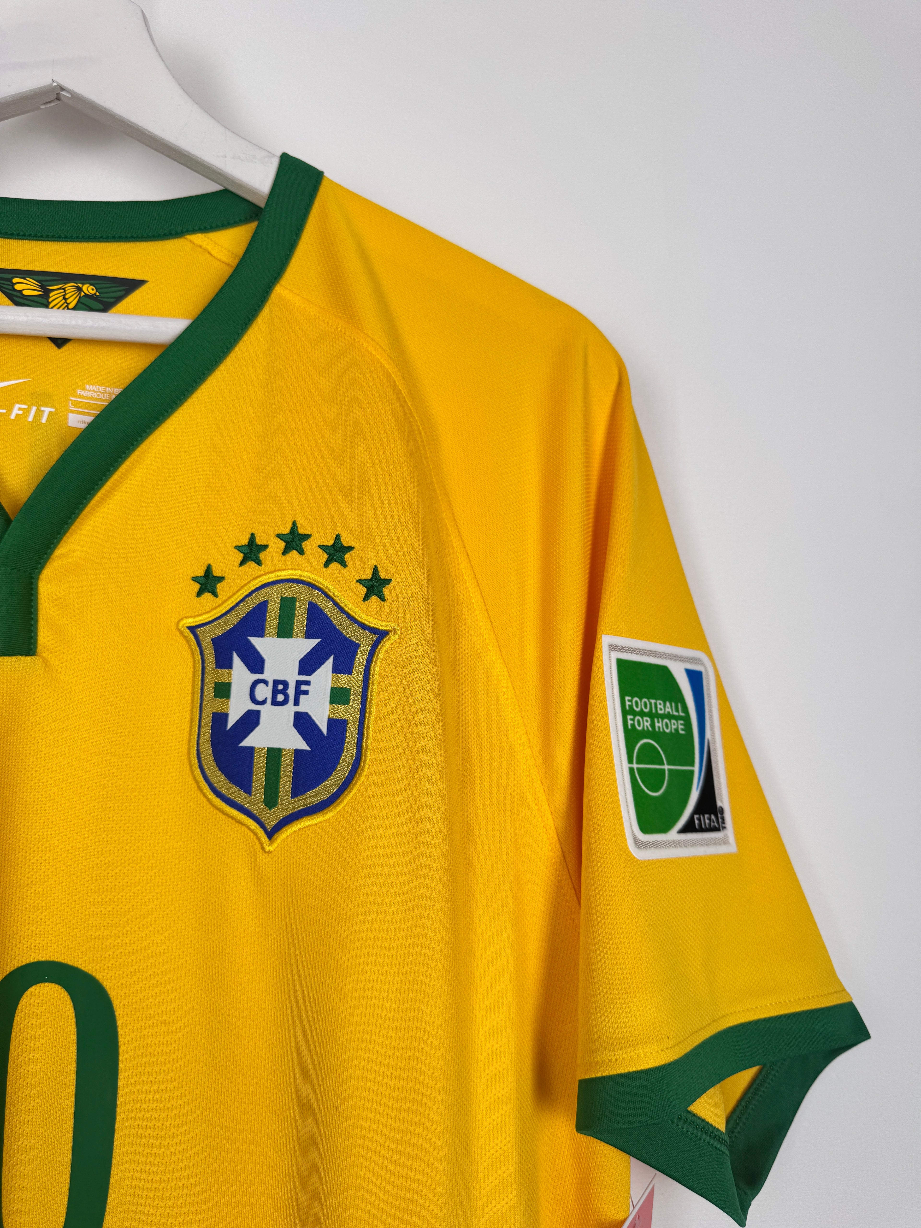 MAILLOT DE FOOTBALL BRÉSIL 2014 DOMICILE - NEYMAR JR #10 (L)