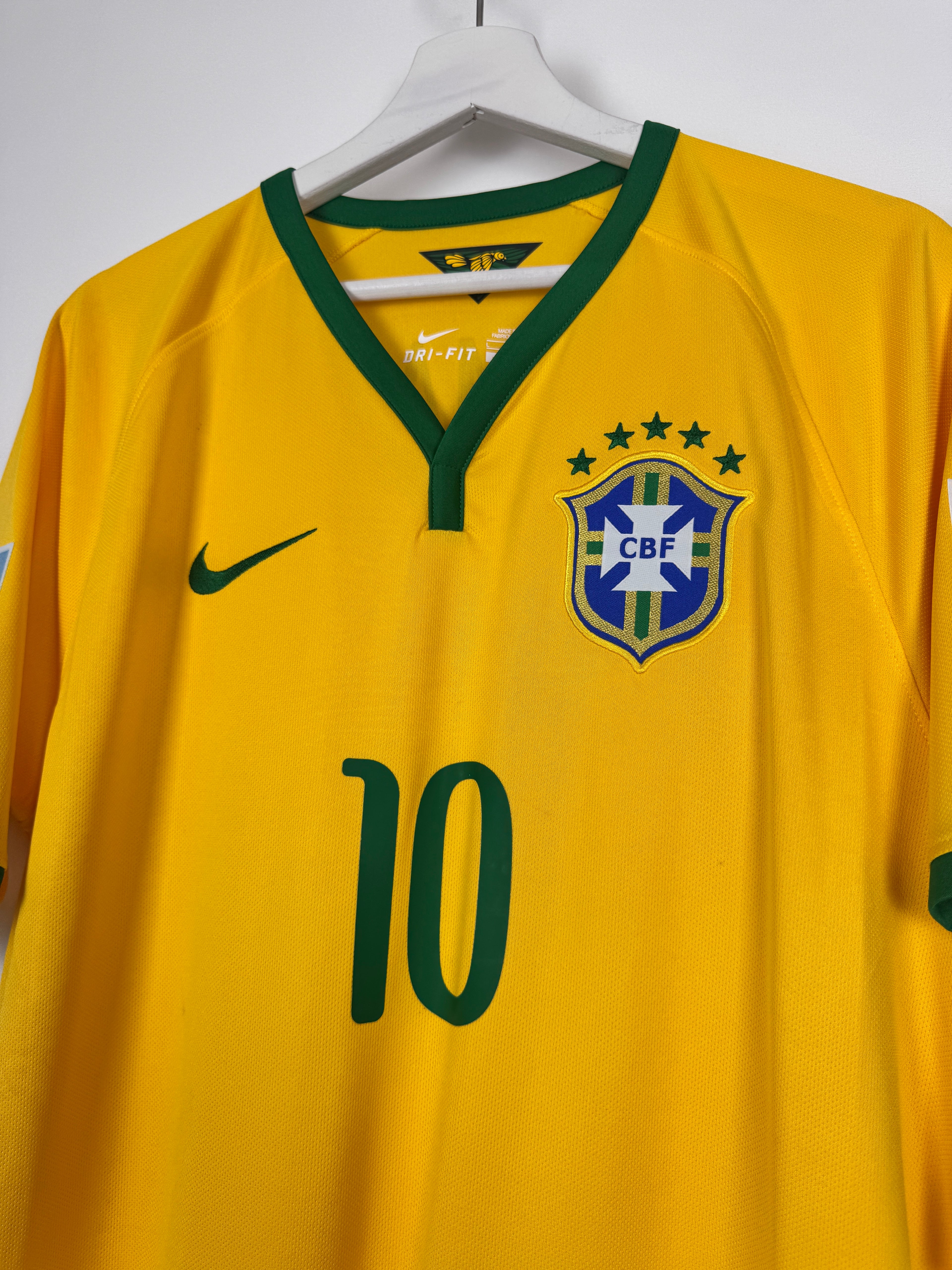 MAILLOT DE FOOTBALL BRÉSIL 2014 DOMICILE - NEYMAR JR #10 (L)