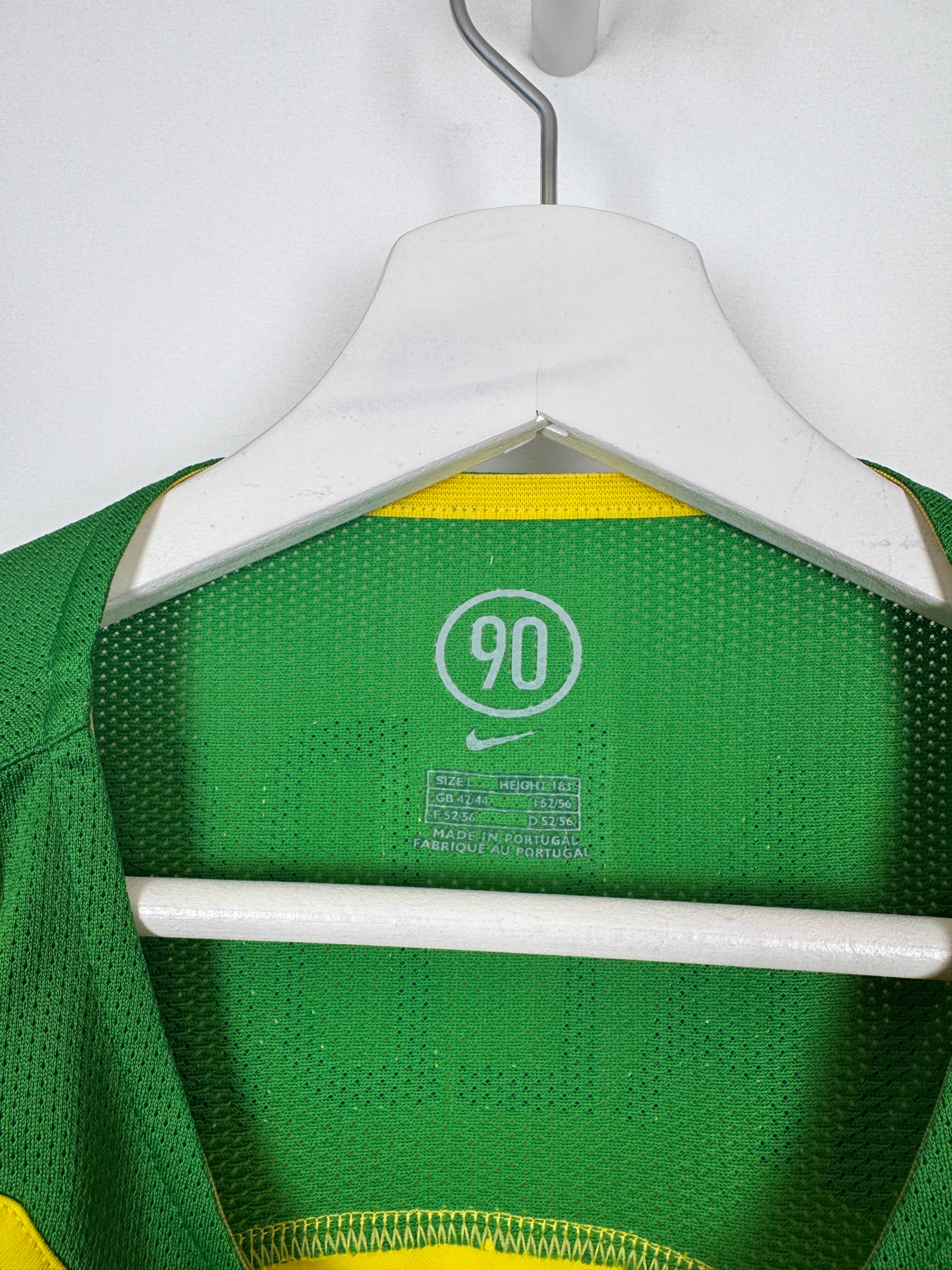 MAILLOT DE FOOTBALL BRÉSIL 2004 DOMICILE - RONALDINHO #10 (L)