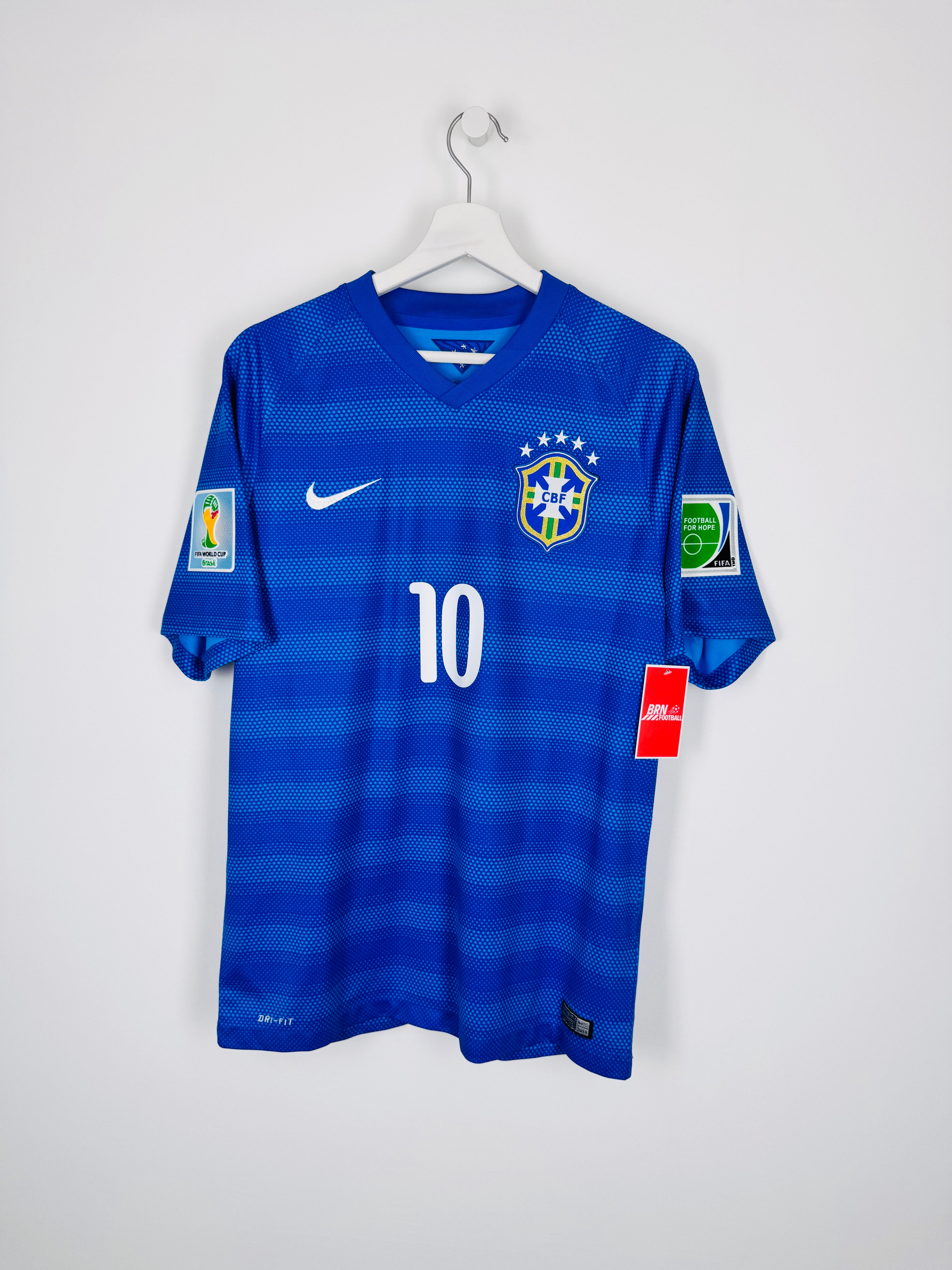 MAILLOT DE FOOTBALL BRÉSIL 2014 EXTÉRIEUR - NEYMAR JR #10 (M)