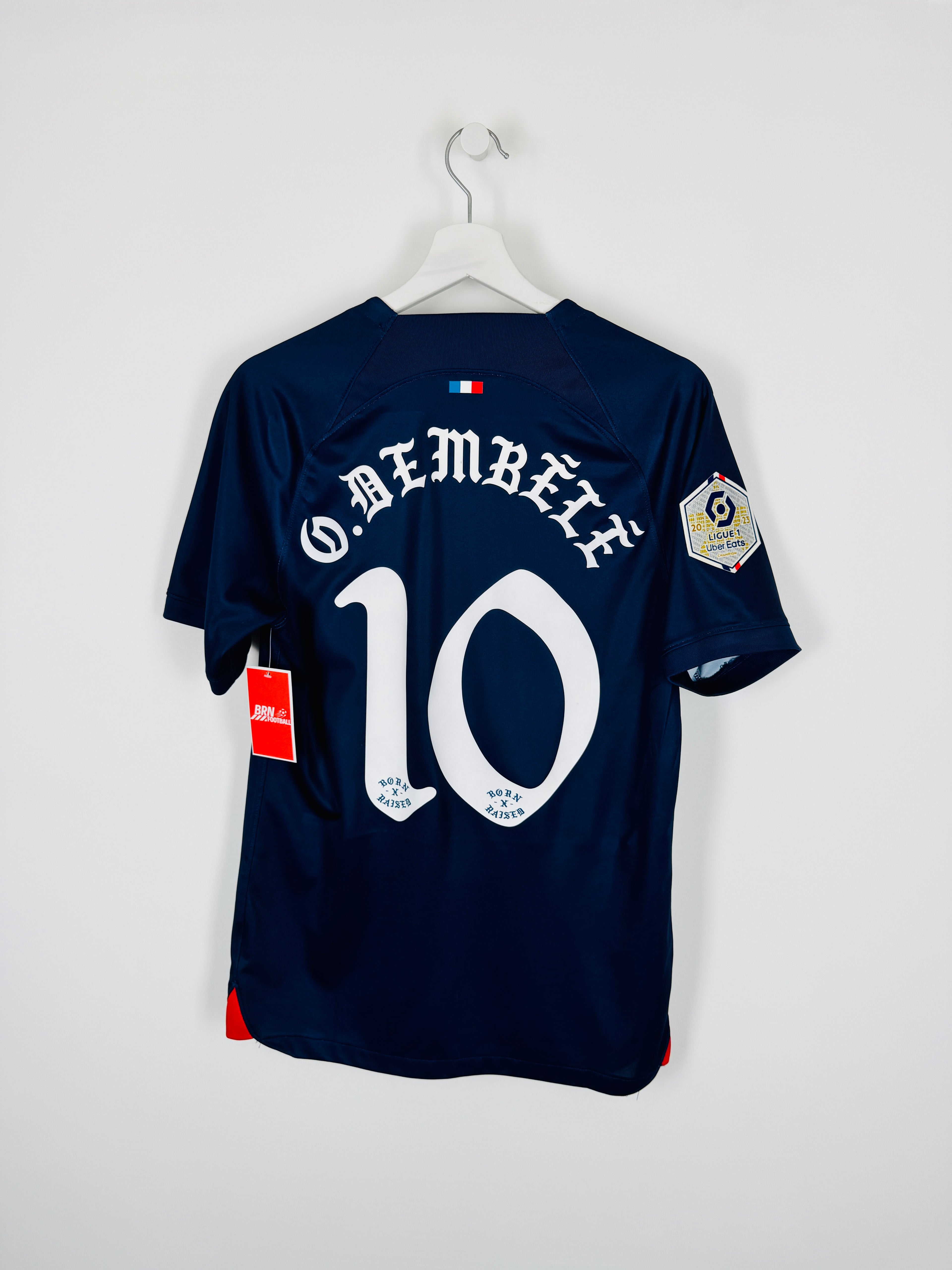 PSG 2023/2024 HOME FOOTBALL SHIRT - O.DEMBÉLÉ #10 Born X Raised (S)