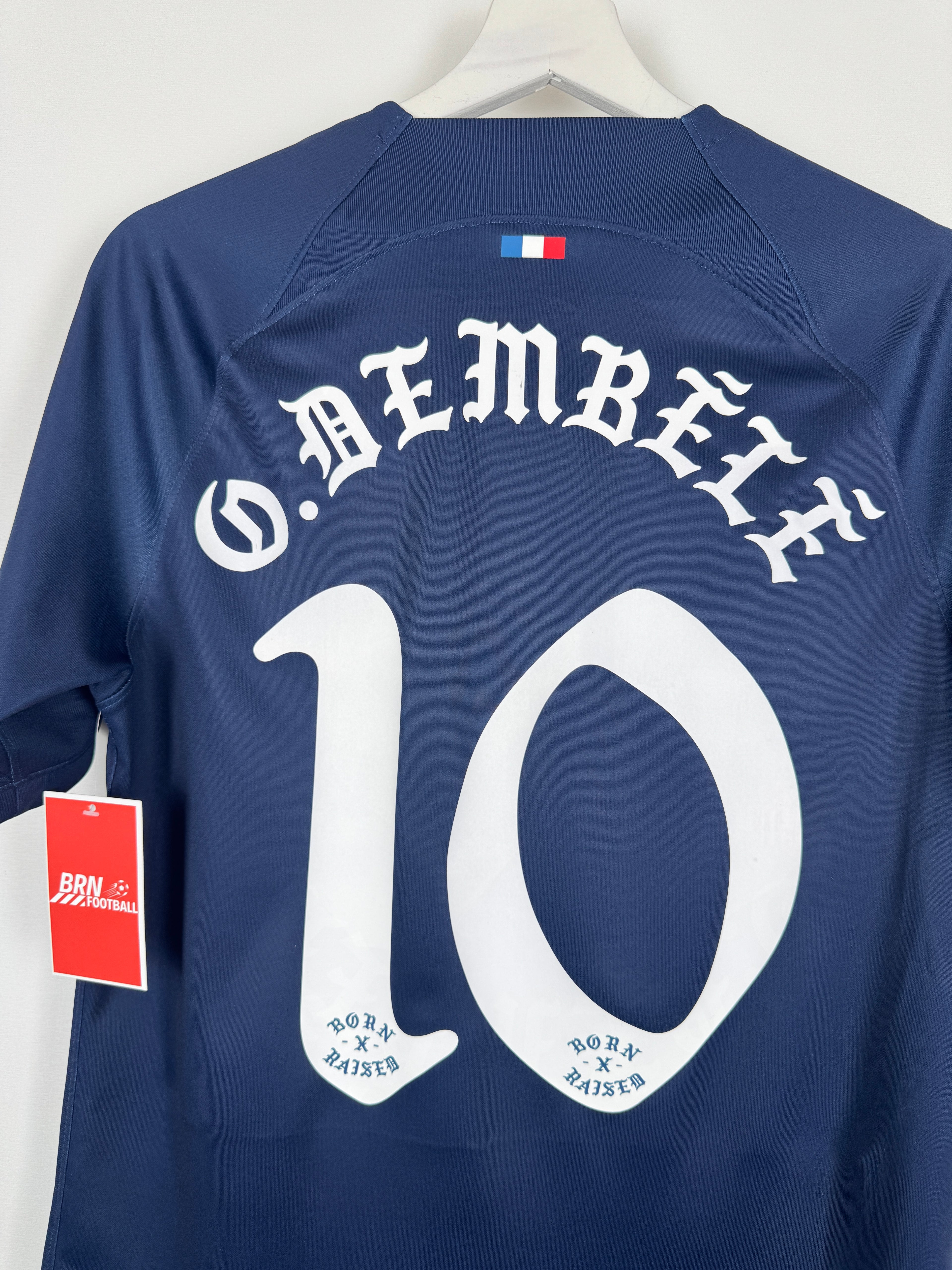 PSG 2023/2024 HOME FOOTBALL SHIRT - O.DEMBÉLÉ #10 Born X Raised (S)