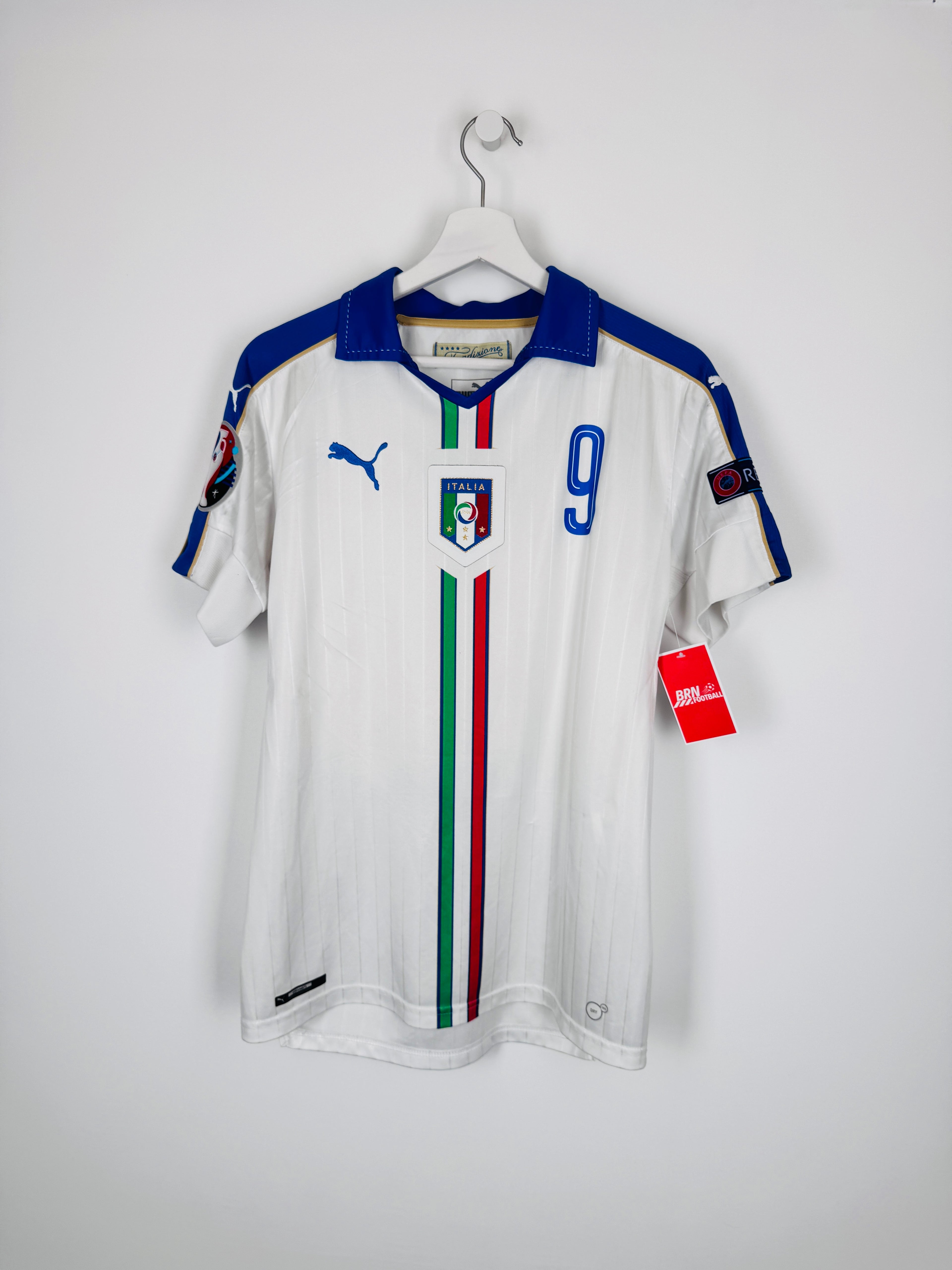 MAILLOT DE FOOTBALL ITALIE 2016 EXTÉRIEUR - MARIO BALOTELLI #9 (M)
