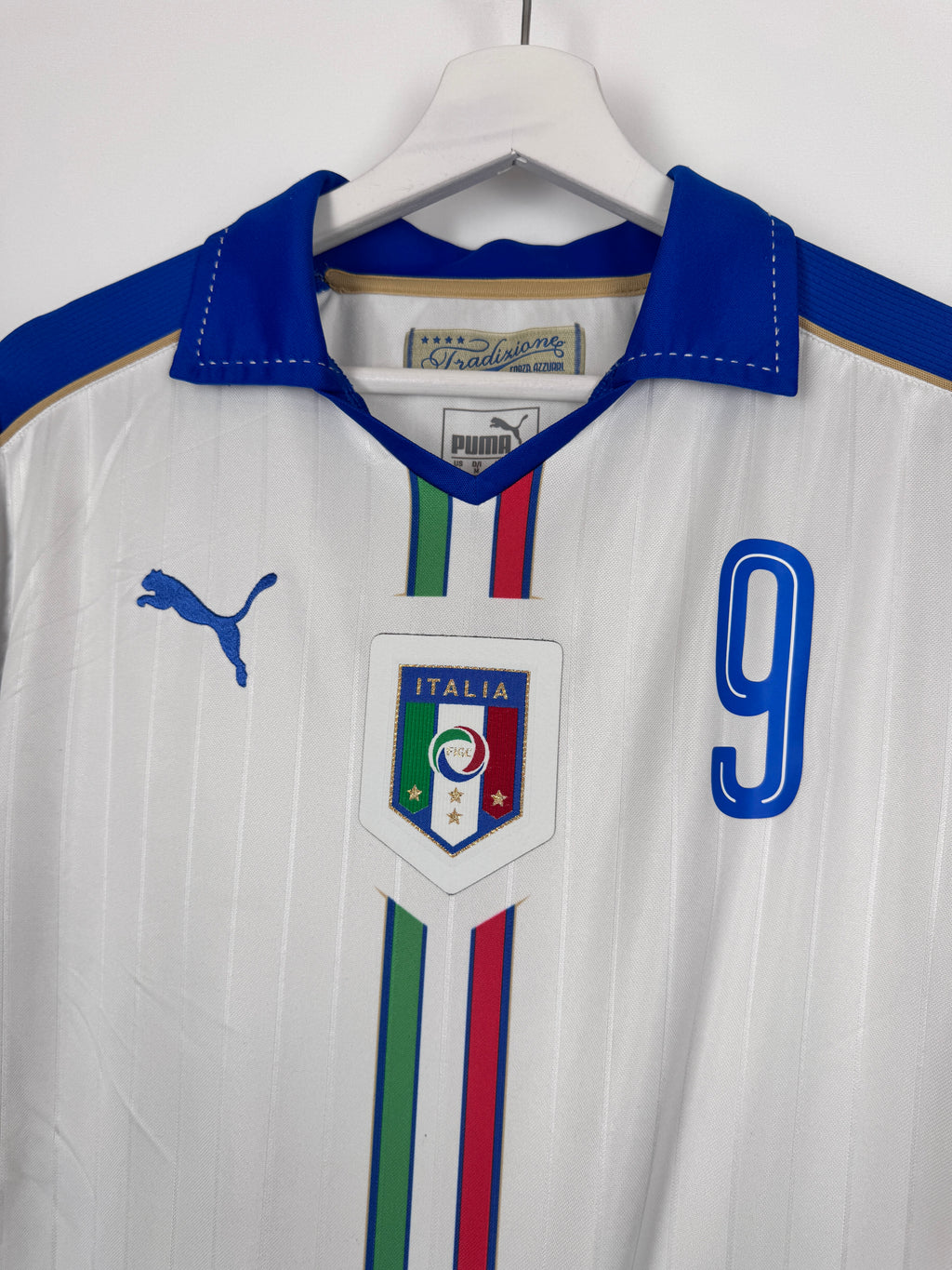 MAILLOT DE FOOTBALL ITALIE 2016 EXTÉRIEUR - MARIO BALOTELLI #9 (M)