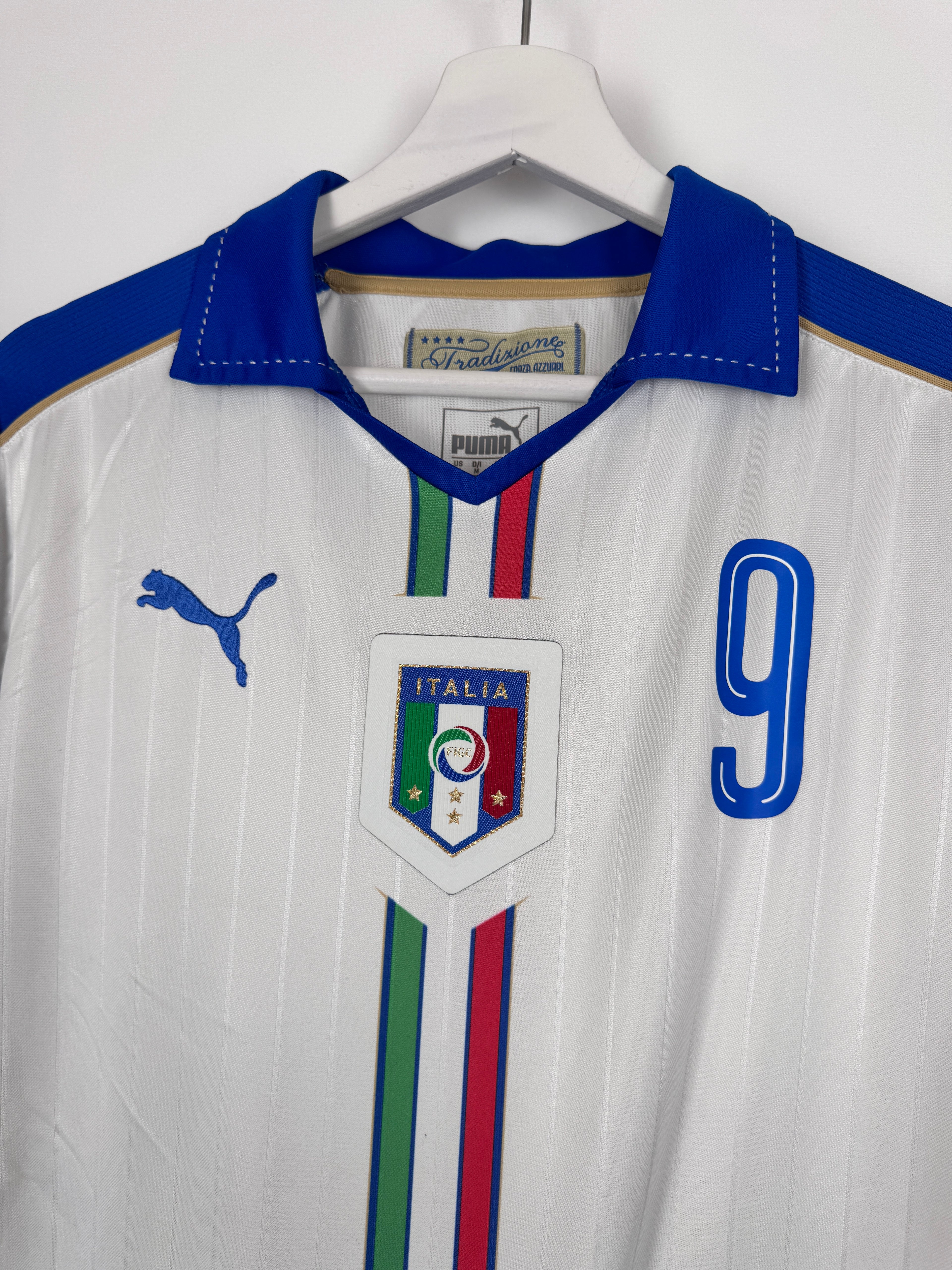 MAILLOT DE FOOTBALL ITALIE 2016 EXTÉRIEUR - MARIO BALOTELLI #9 (M)