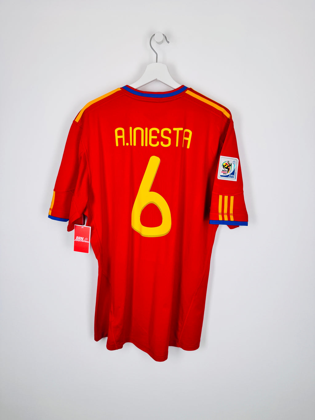 MAILLOT DE FOOTBALL ESPAGNE 2010 DOMICILE - ANDRES INIESTA #6 (XL)
