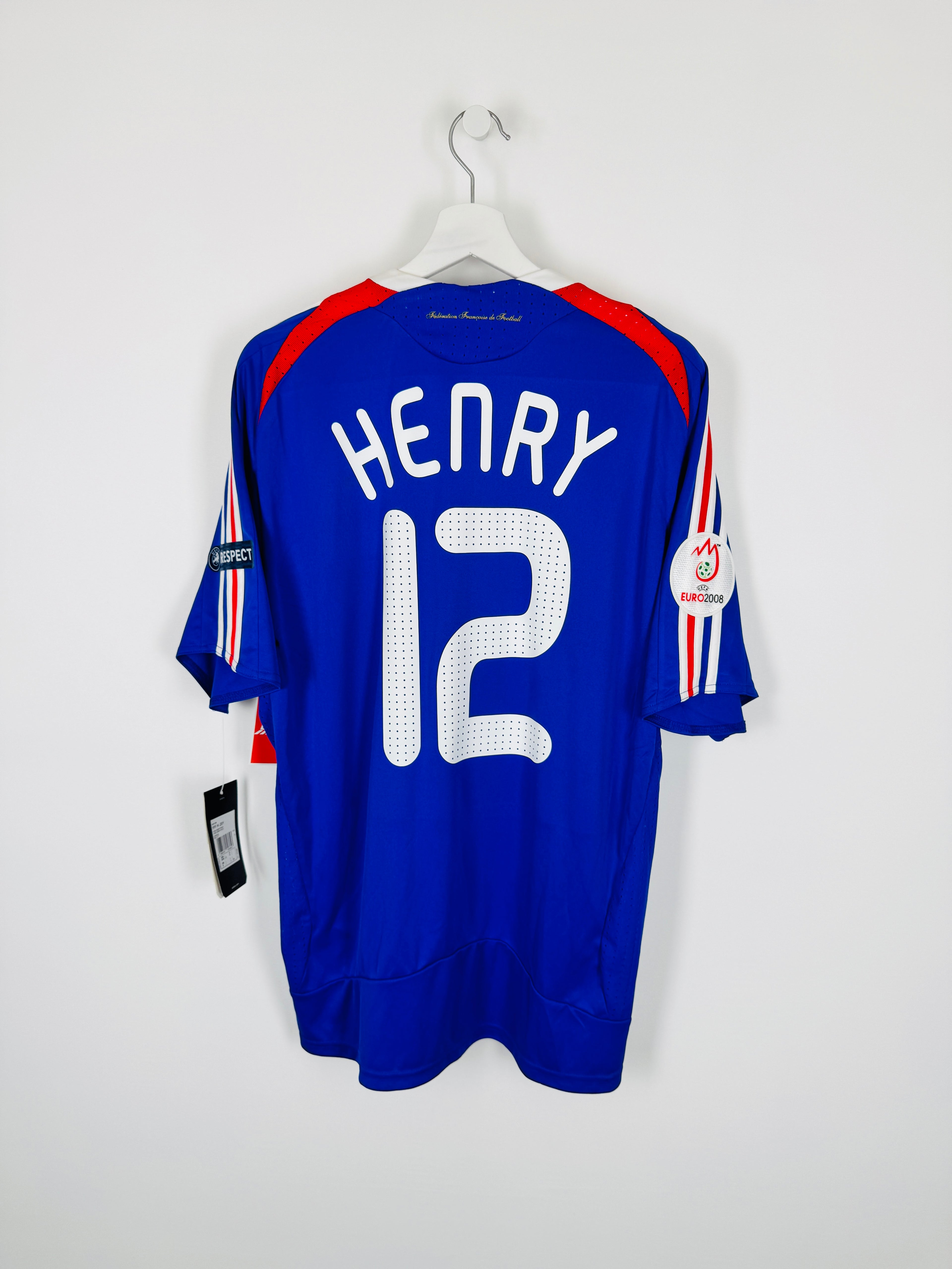 CAMISETA DE FÚTBOL SELECCIÓN FRANCESA 2008 LOCAL NUEVA - HENRY #12 (L)