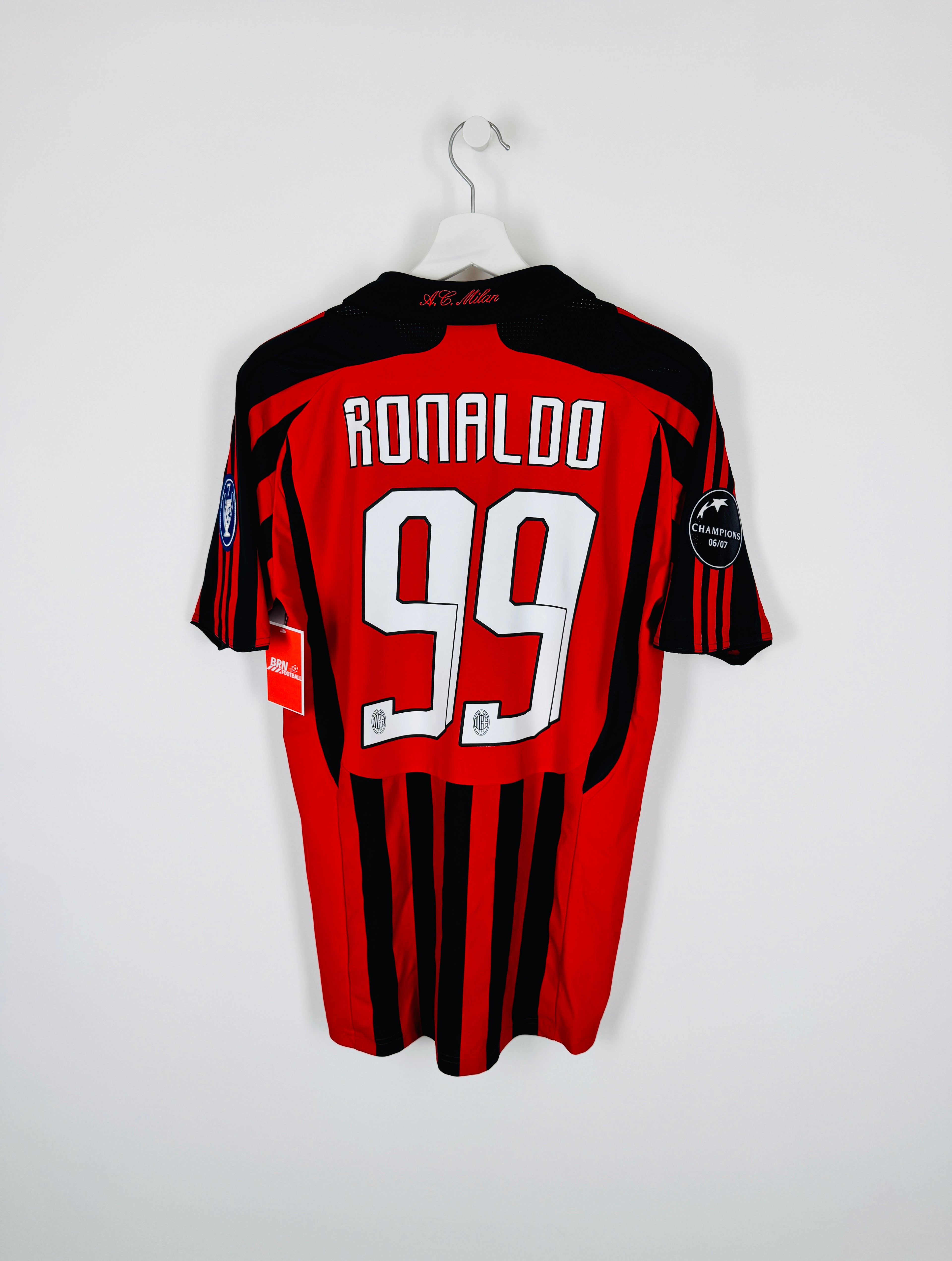 AC MILAN 2007/2008 HOME FOOTBALL JERSEY - RONALDO #99 (S)