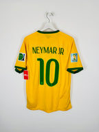 BRAZIL 2014 HOME FOOTBALL SHIRT - NEYMAR JR #10 (M)