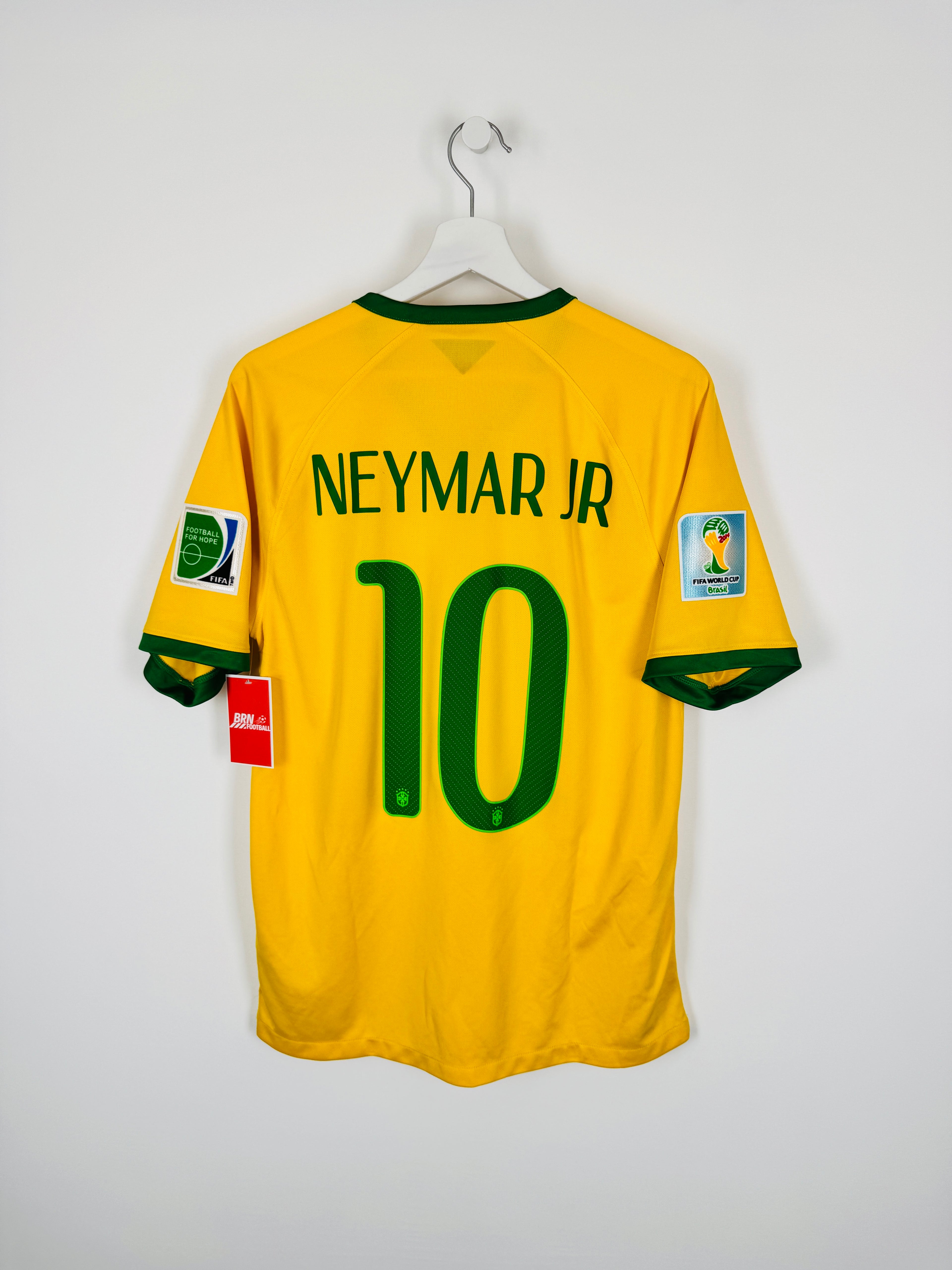 BRAZIL 2014 HOME FOOTBALL SHIRT - NEYMAR JR #10 (M)