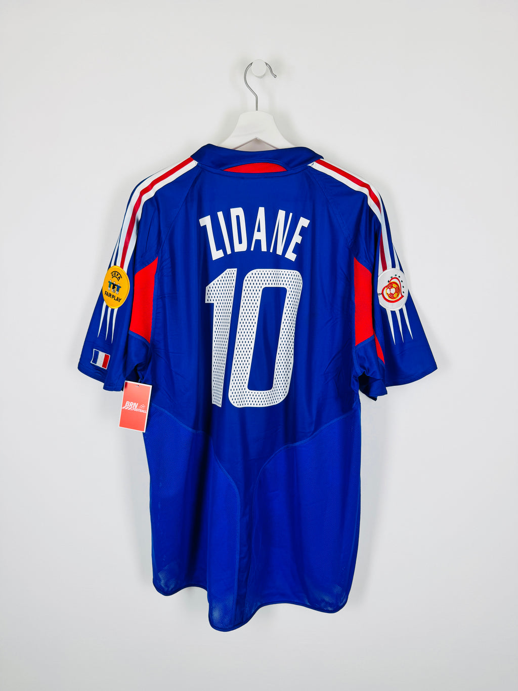 FRANCE NATIONAL FOOTBALL TEAM 2004 HOME JERSEY - ZIDANE #10 (XL)
