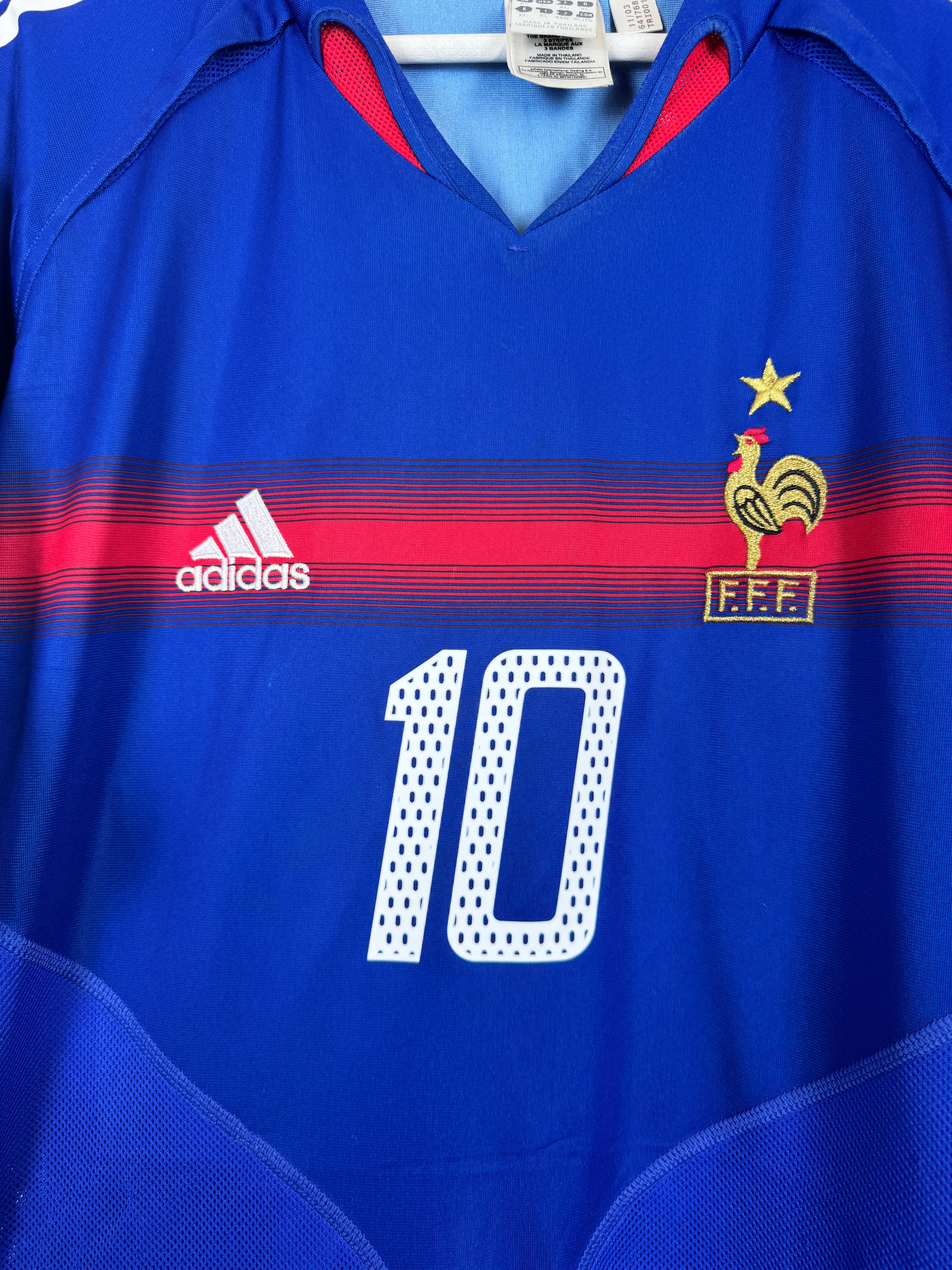 FRANCE NATIONAL FOOTBALL TEAM 2004 HOME JERSEY - ZIDANE #10 (XL)