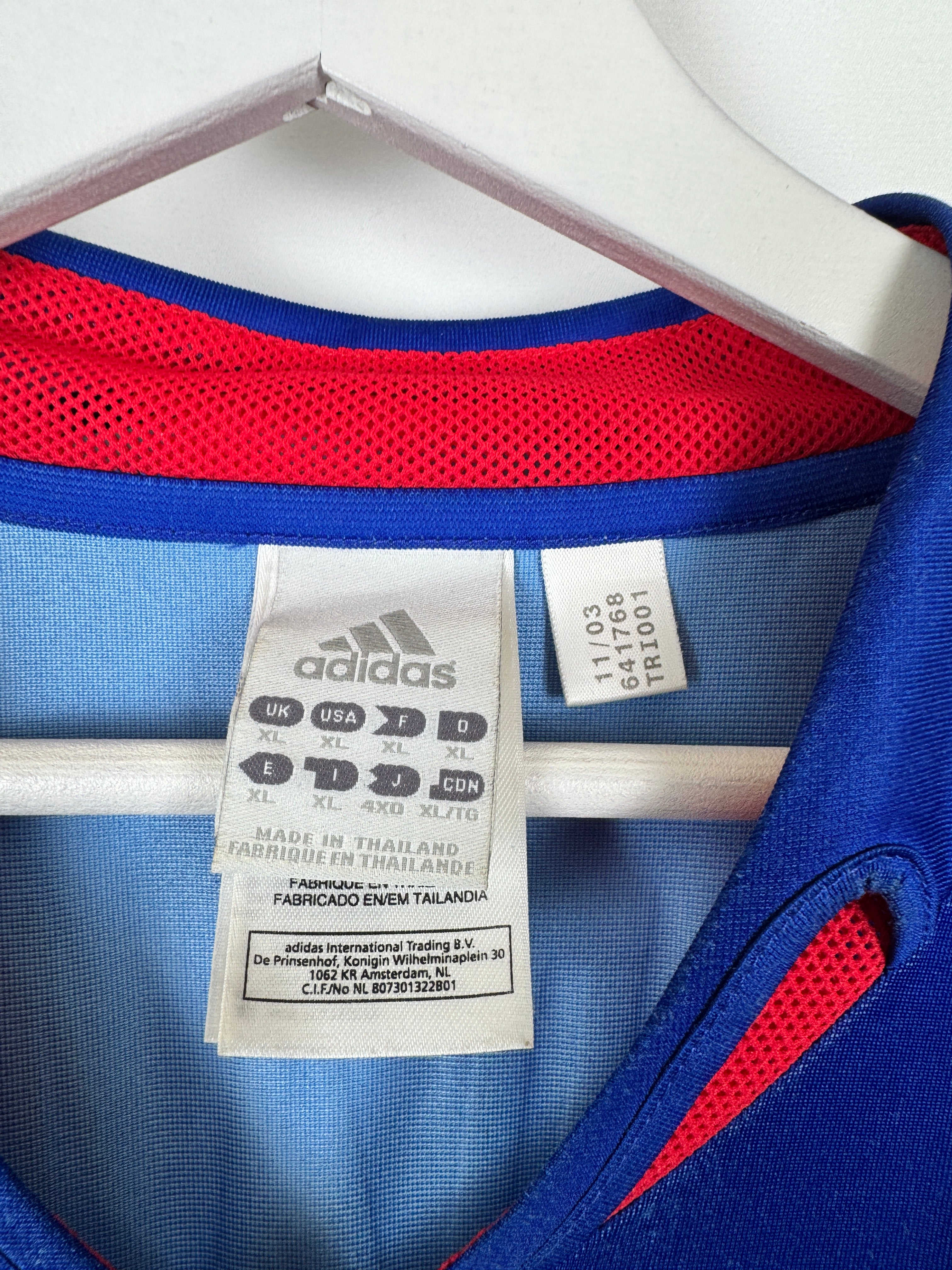 FRANCE NATIONAL FOOTBALL TEAM 2004 HOME JERSEY - ZIDANE #10 (XL)