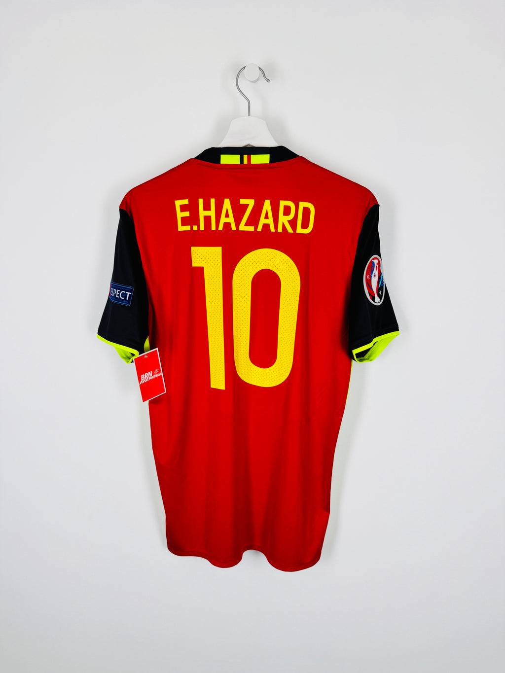 BELGIUM 2016 HOME FOOTBALL JERSEY - E.HAZARD #10 (S)