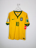 MAILLOT DE FOOTBALL BRÉSIL 2014 DOMICILE - NEYMAR JR #10 (M)