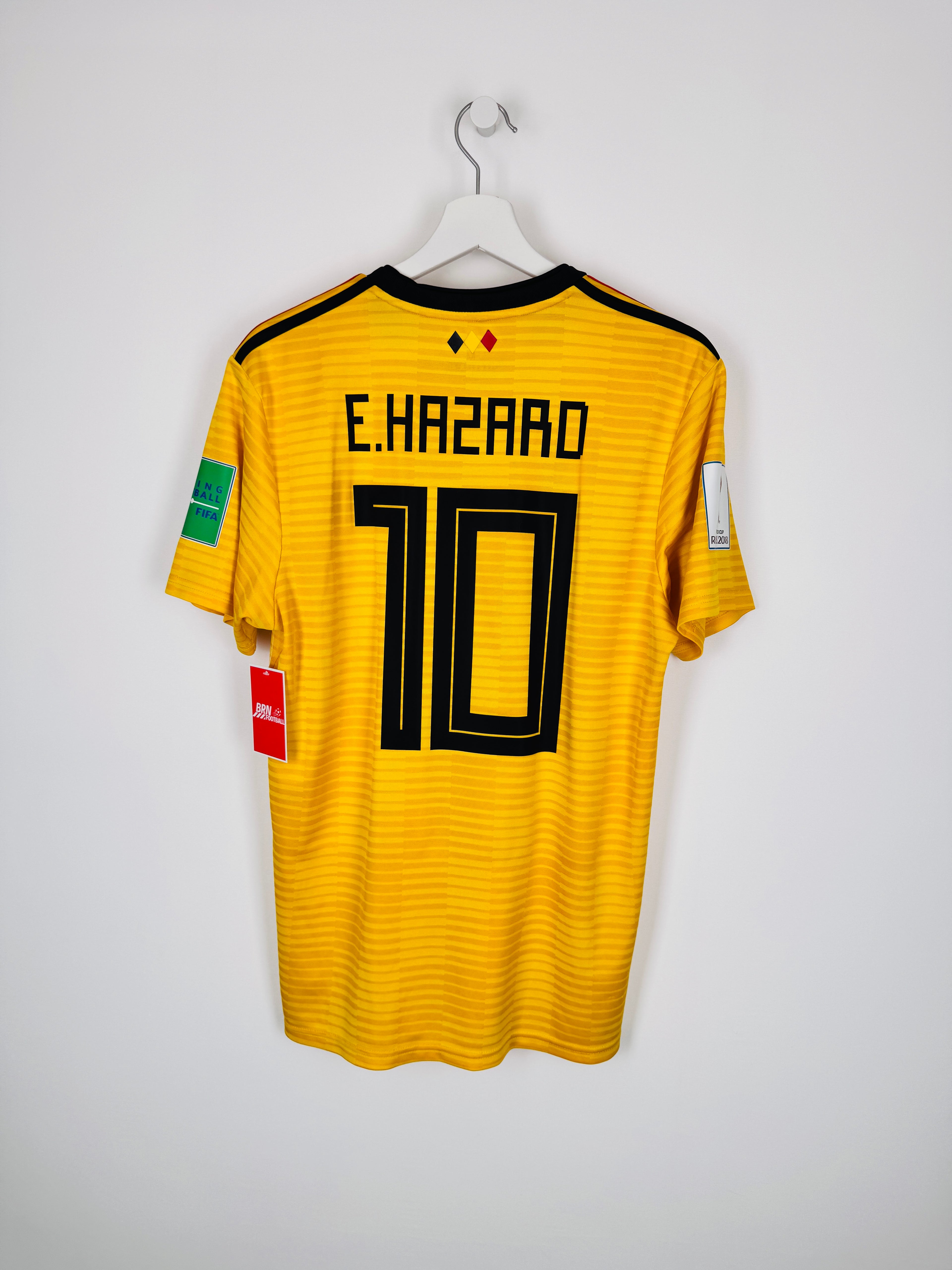 MAILLOT DE FOOTBALL BELGIQUE 2018 EXTÉRIEUR - EDEN HAZARD #10 (M)