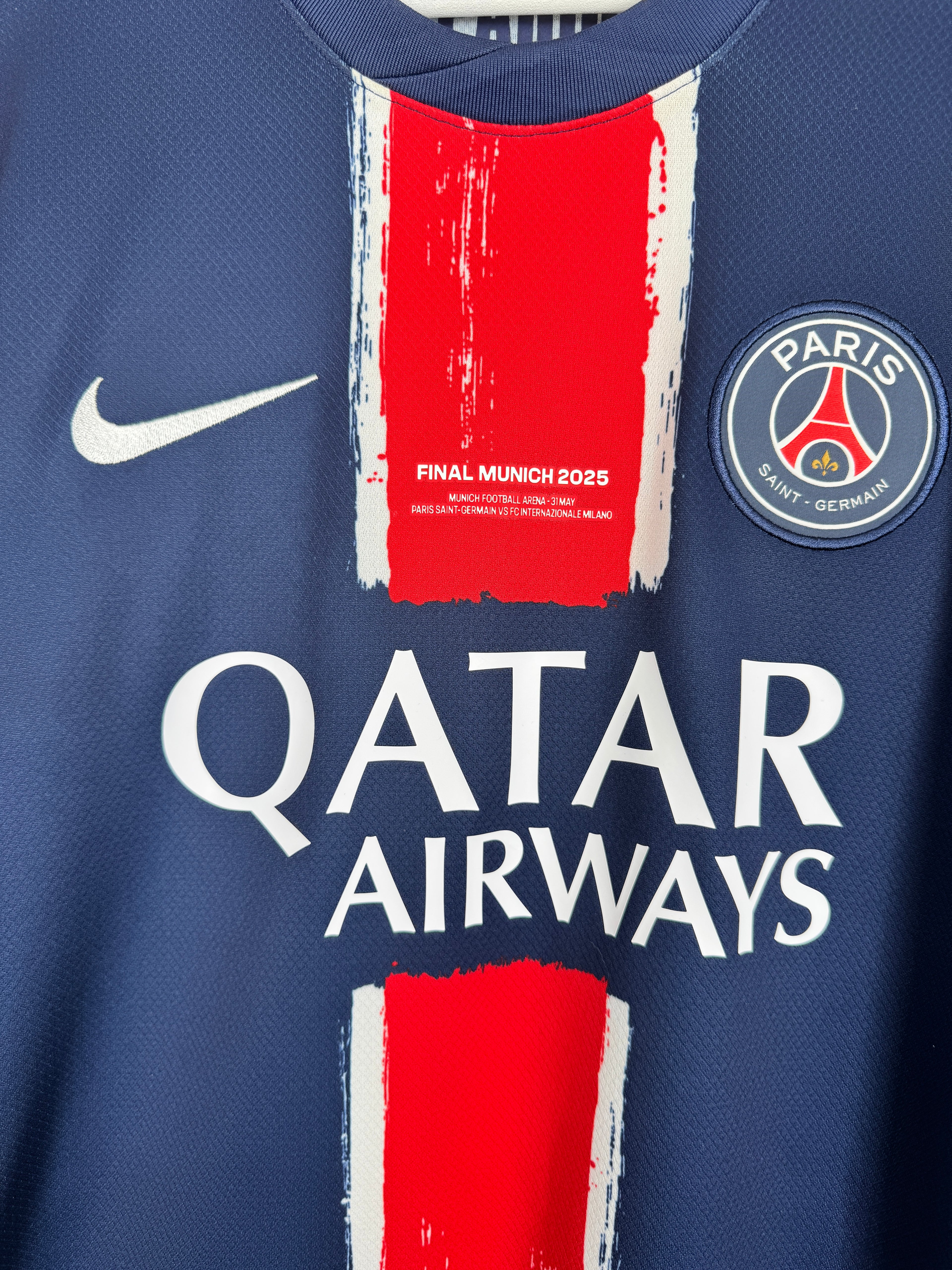 PSG 2024/2025 HOME FOOTBALL JERSEY MUNICH FINAL - O.DEMBÉLÉ #10 (M)