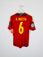 SPAIN 2012 HOME FOOTBALL JERSEY - A.INIESTA #6 (S)