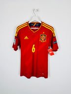SPAIN 2012 HOME FOOTBALL JERSEY - A.INIESTA #6 (S)