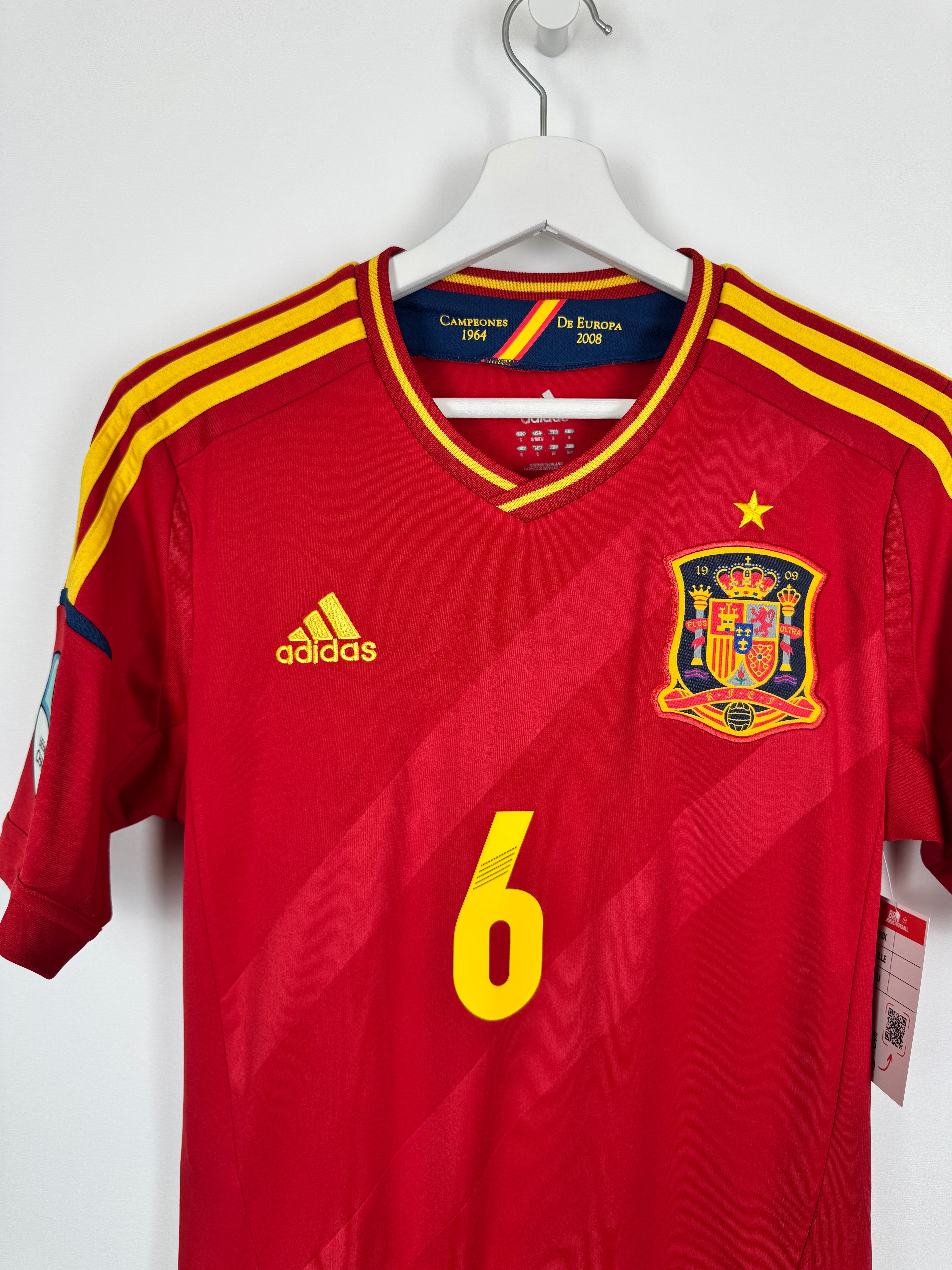 SPAIN 2012 HOME FOOTBALL JERSEY - A.INIESTA #6 (S)