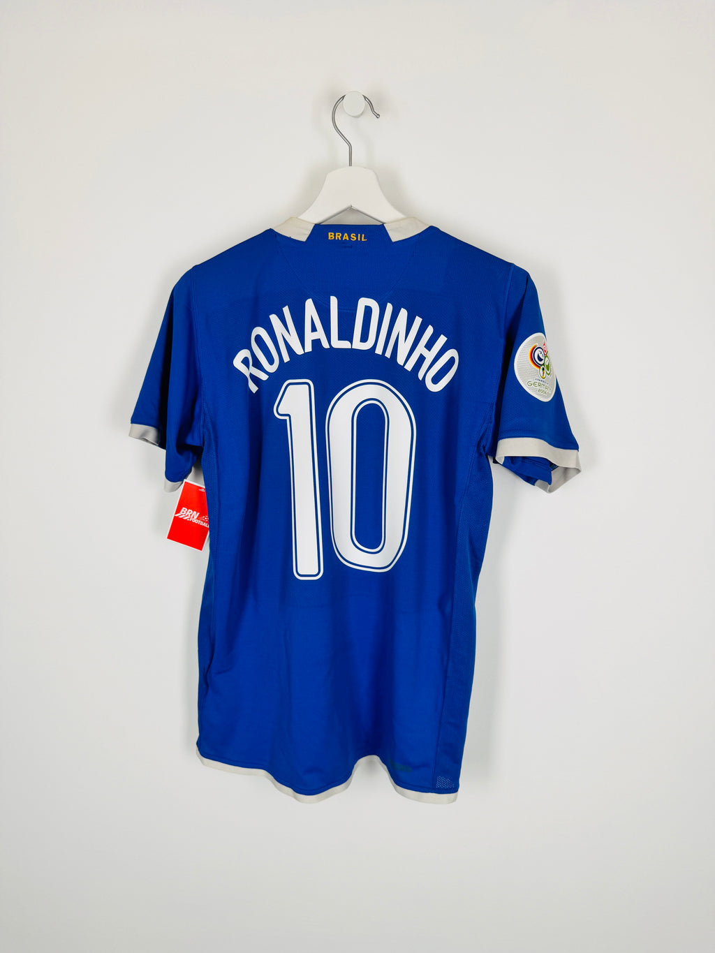 BRAZIL 2006 AWAY FOOTBALL JERSEY - RONALDINHO #10 (S)