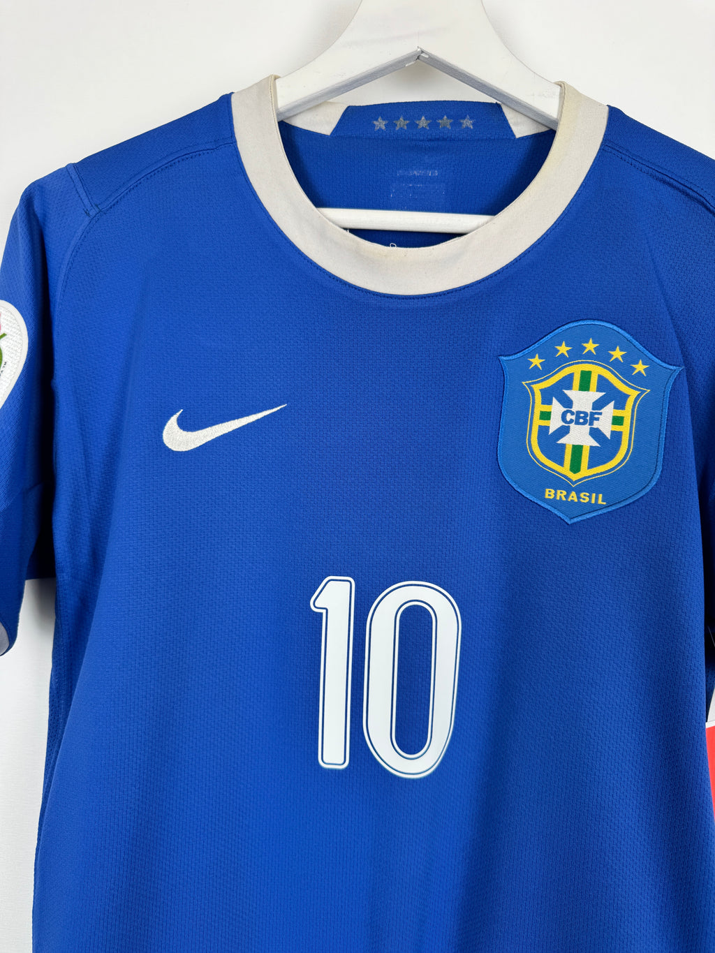 BRAZIL 2006 AWAY FOOTBALL JERSEY - RONALDINHO #10 (S)