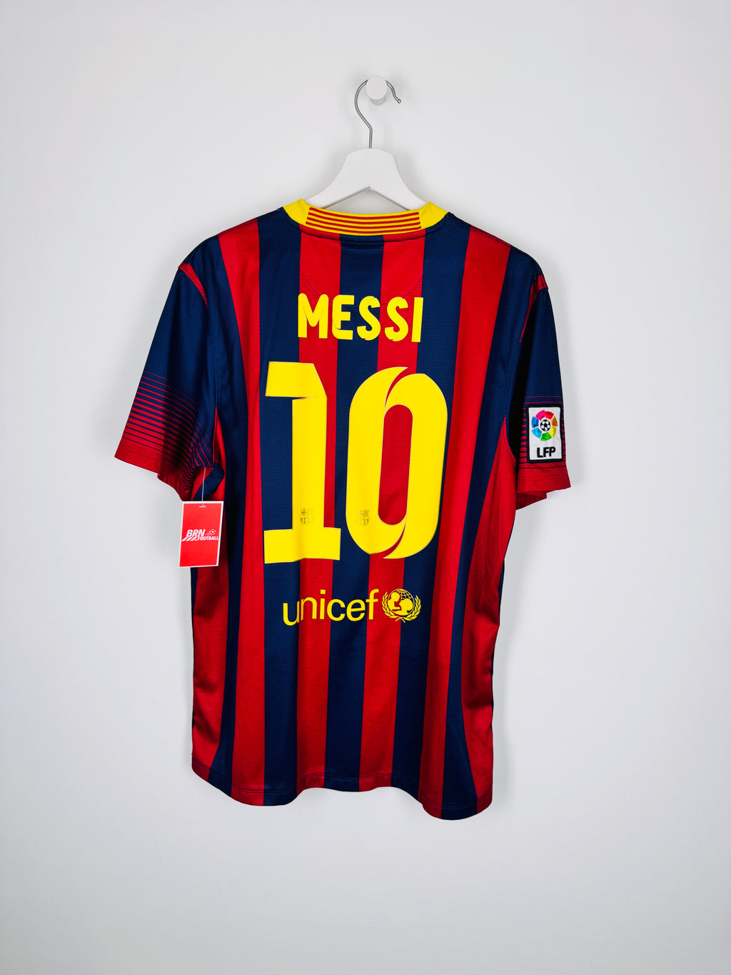 MAILLOT DE FOOTBALL BARCELONE 2013/2014 DOMICILE - LEO MESSI #10 (L)